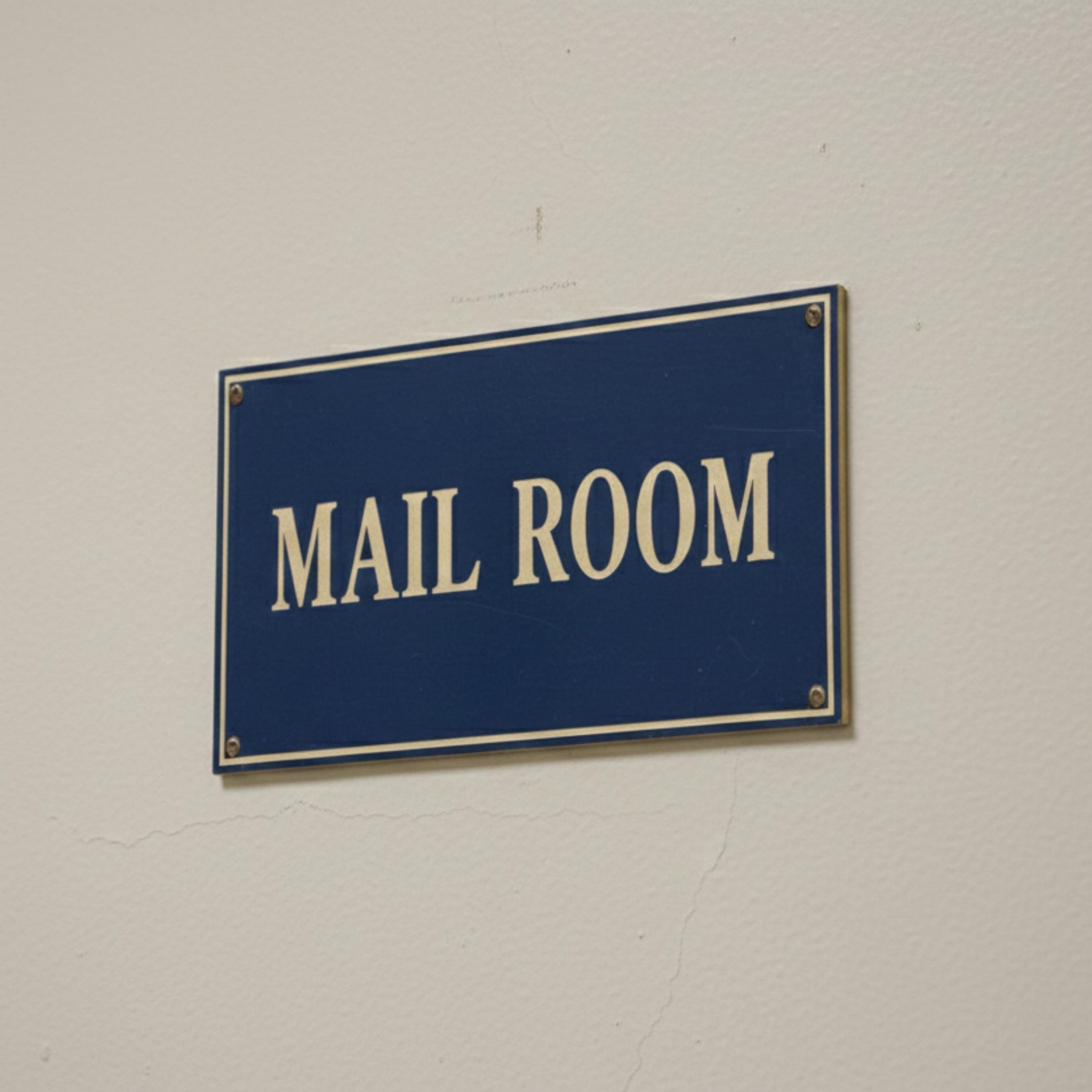 Professional Mail Room Sign, Office Business Metal Plaque, Post Office Wayfinding Decor