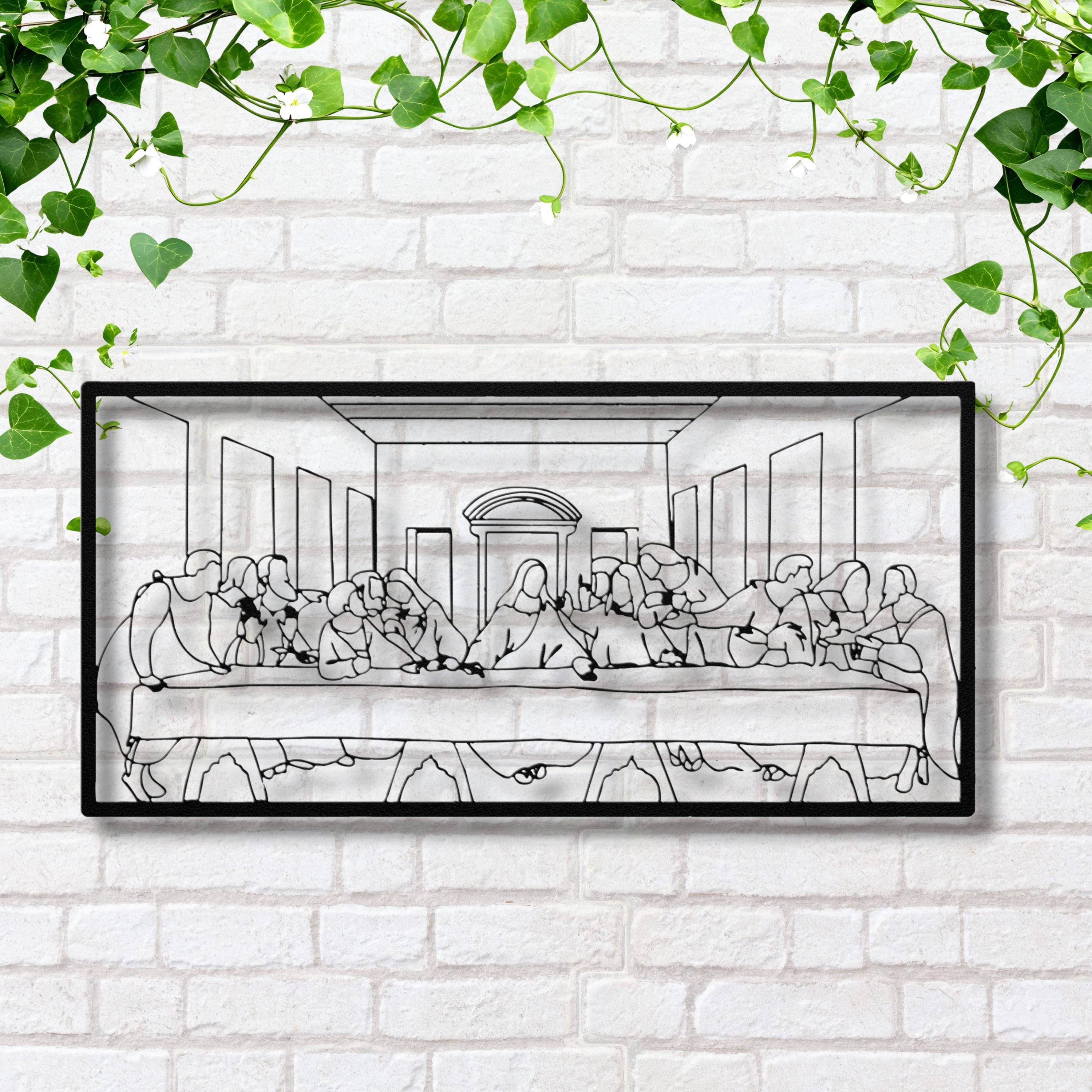 Last Supper Metal Art - Die Cut Religious Wall Decor | Christian Metal Sign