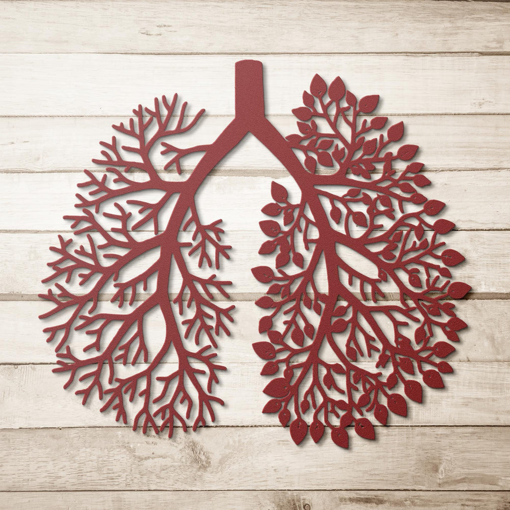 Tree Lungs Die-Cut Metal Wall Art: Nature Inspired Breathing Lungs Sign, Botanical Anatomy, Arborist Gift, Sustainable Decor