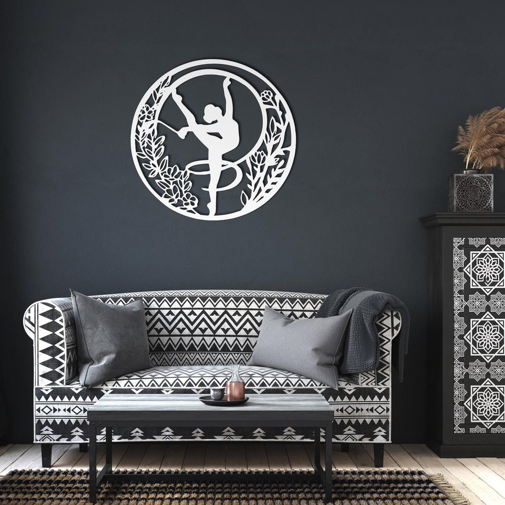 Rhythmic Gymnastics Wall Art - Dancer Silhouette Sign | Custom Metal Decoration
