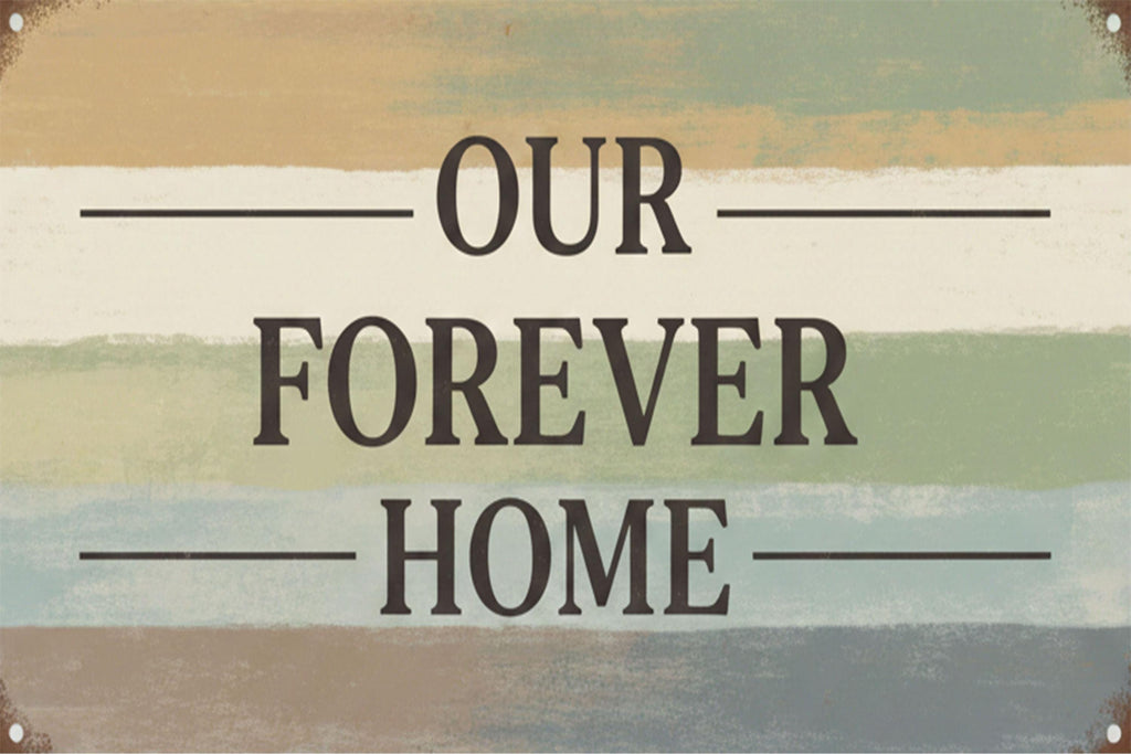 Our Forever Home Metal Sign, Housewarming Gift, New Home Wall Decor, Abstract Art Sign