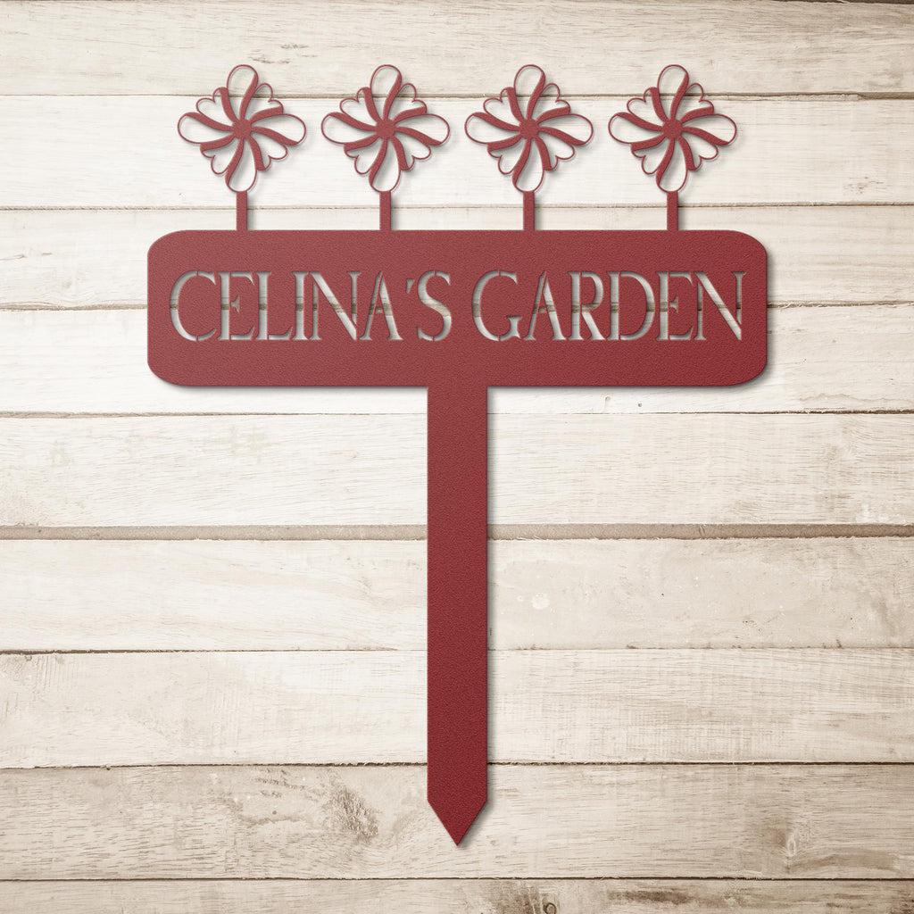 Custom Metal Garden Sign: Paper Windmills, Personalized Decor