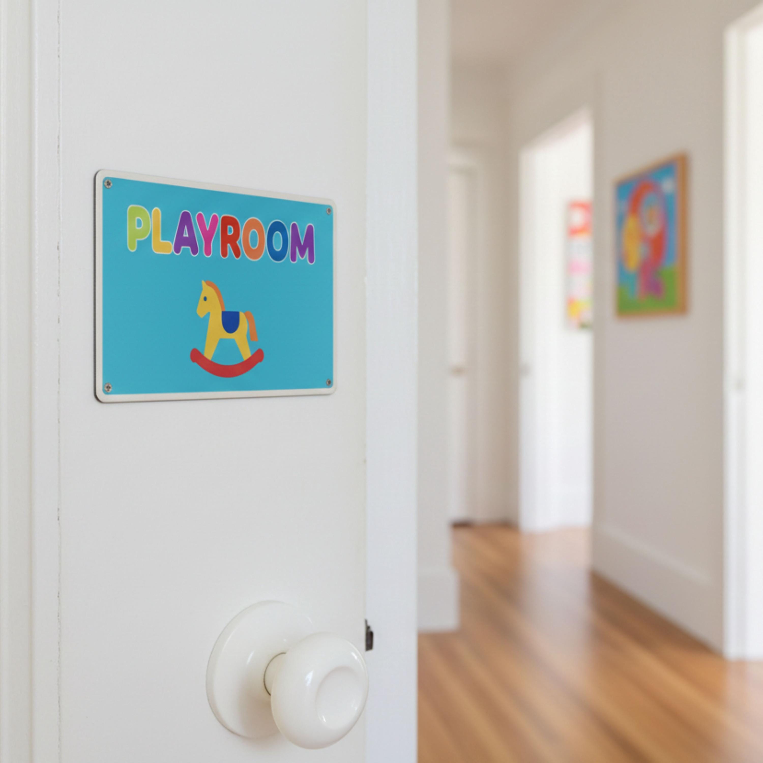 Playroom Metal Sign, Kids Room Decor, Colorful Nursery Wall Art, Children's Play Area Gift
