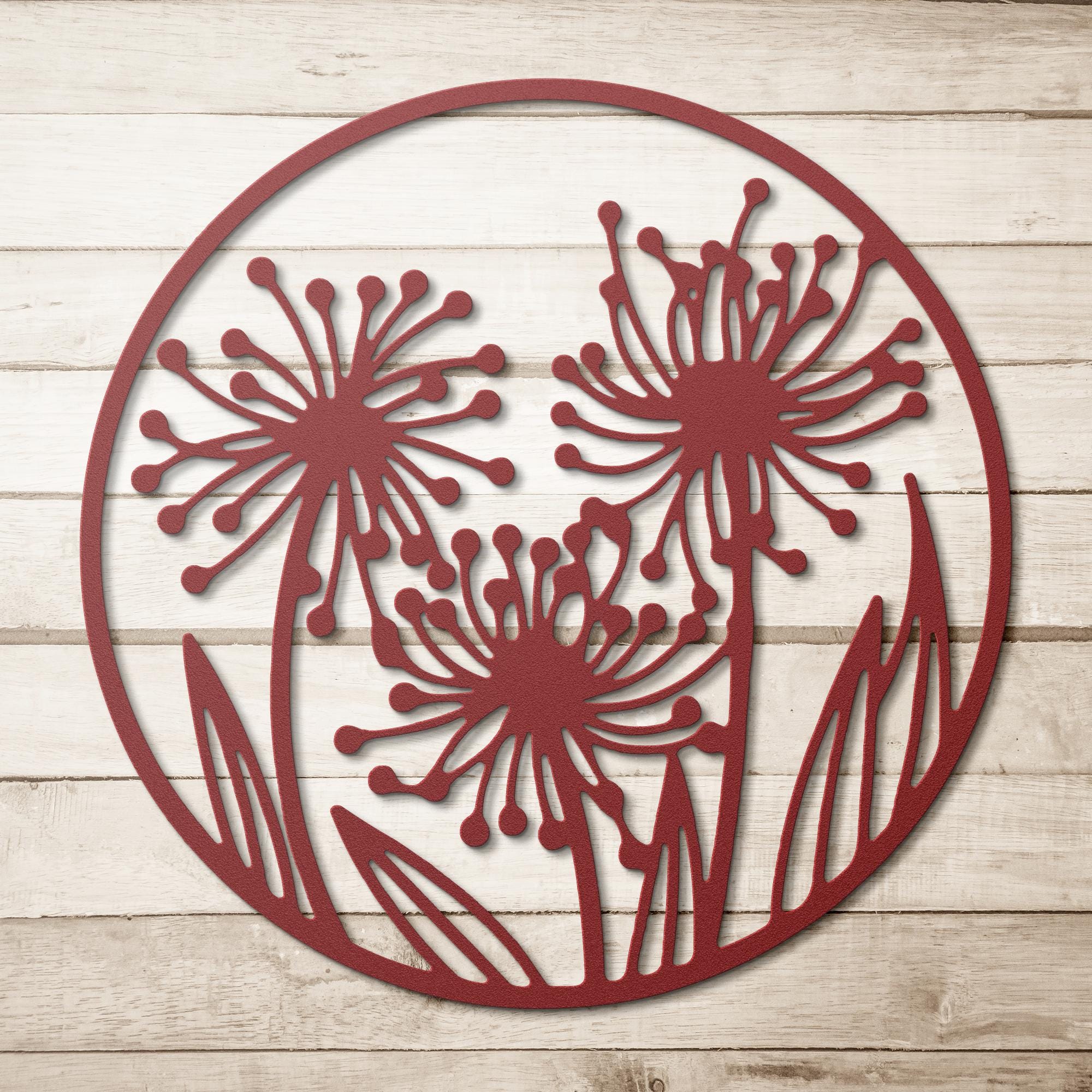 Dandelion Metal Wall Art | Nature Die Cut Sign | Make a Wish Decor | Wildflower Silhouette | Modern Farmhouse Spring Gift