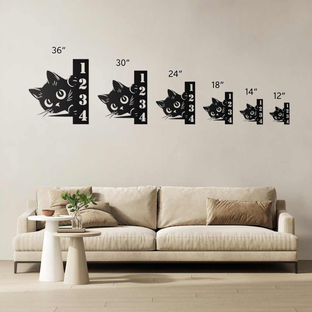 Personalized Cat Address Sign, Peeking Kitty Metal Wall Art