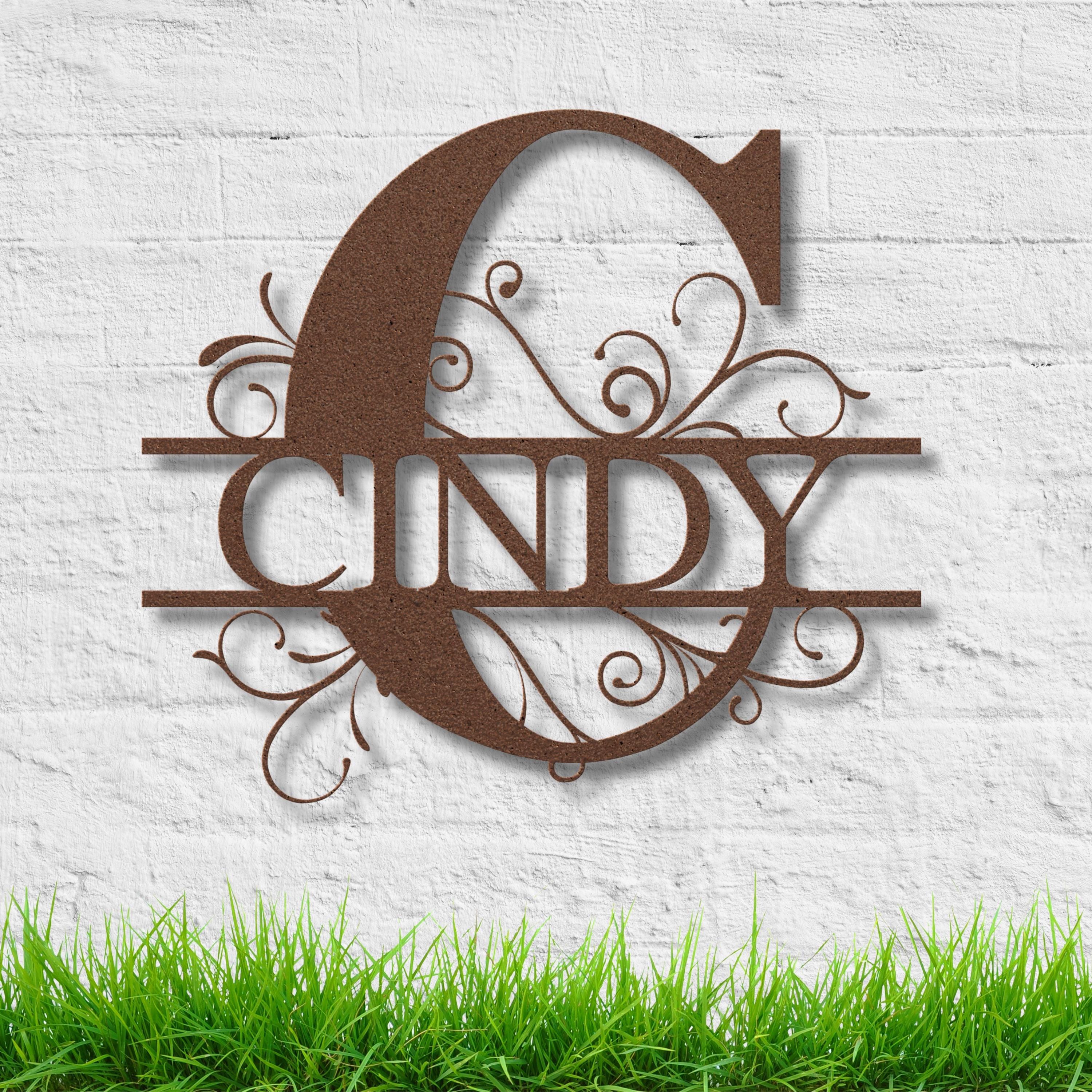 Personalized Split Letter Metal Sign, Custom Monogram, Housewarming Gift