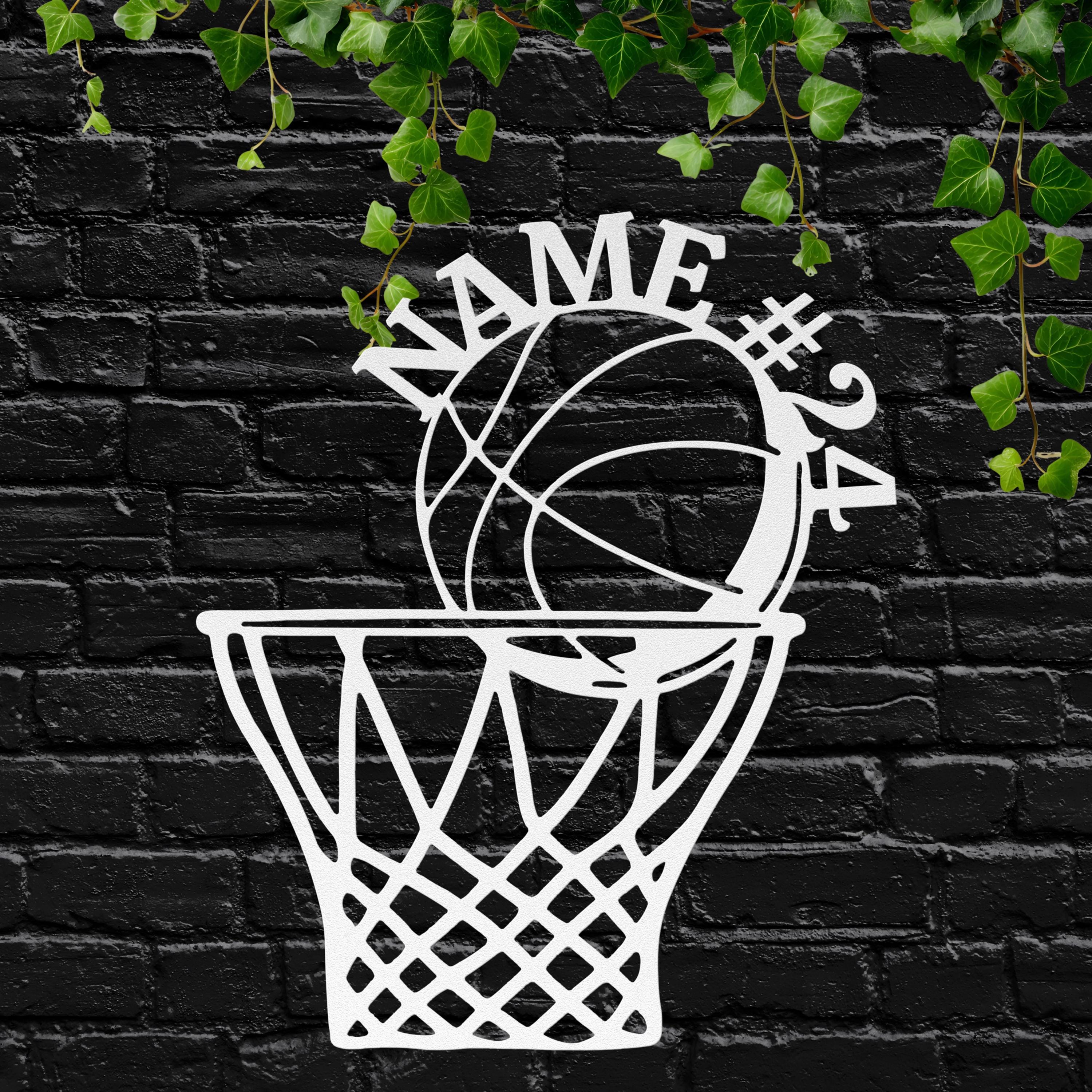 Personalized Basketball Sign - Custom Metal Sports Team Gift with Name & Number