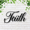 Faith Script Die-Cut Metal Sign, Religious Home Decor, Inspirational Word Art, Christian Gift