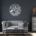 Bless This Home Metal Sign, Round Inspirational Wall Art
