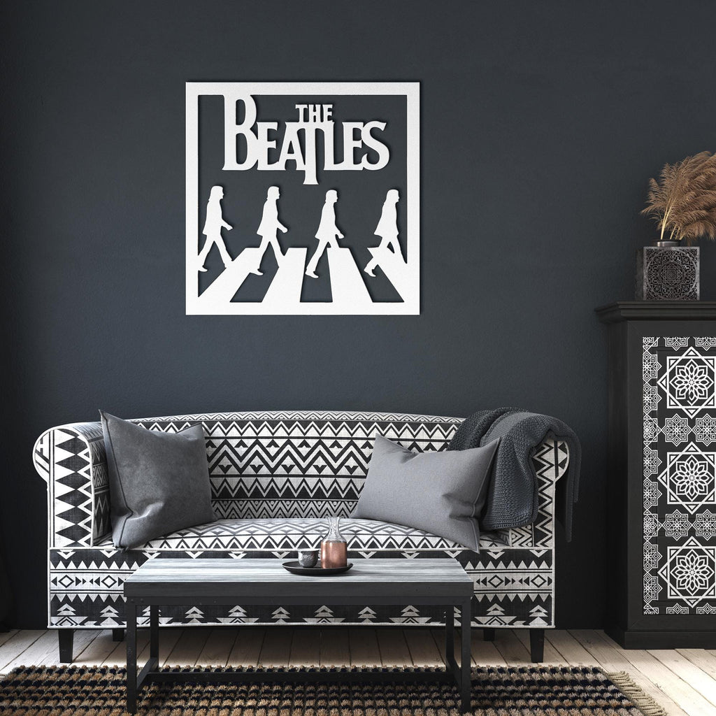 Beatles Abbey Road Art - Die Cut Silhouette Metal Wall Art for Music Room