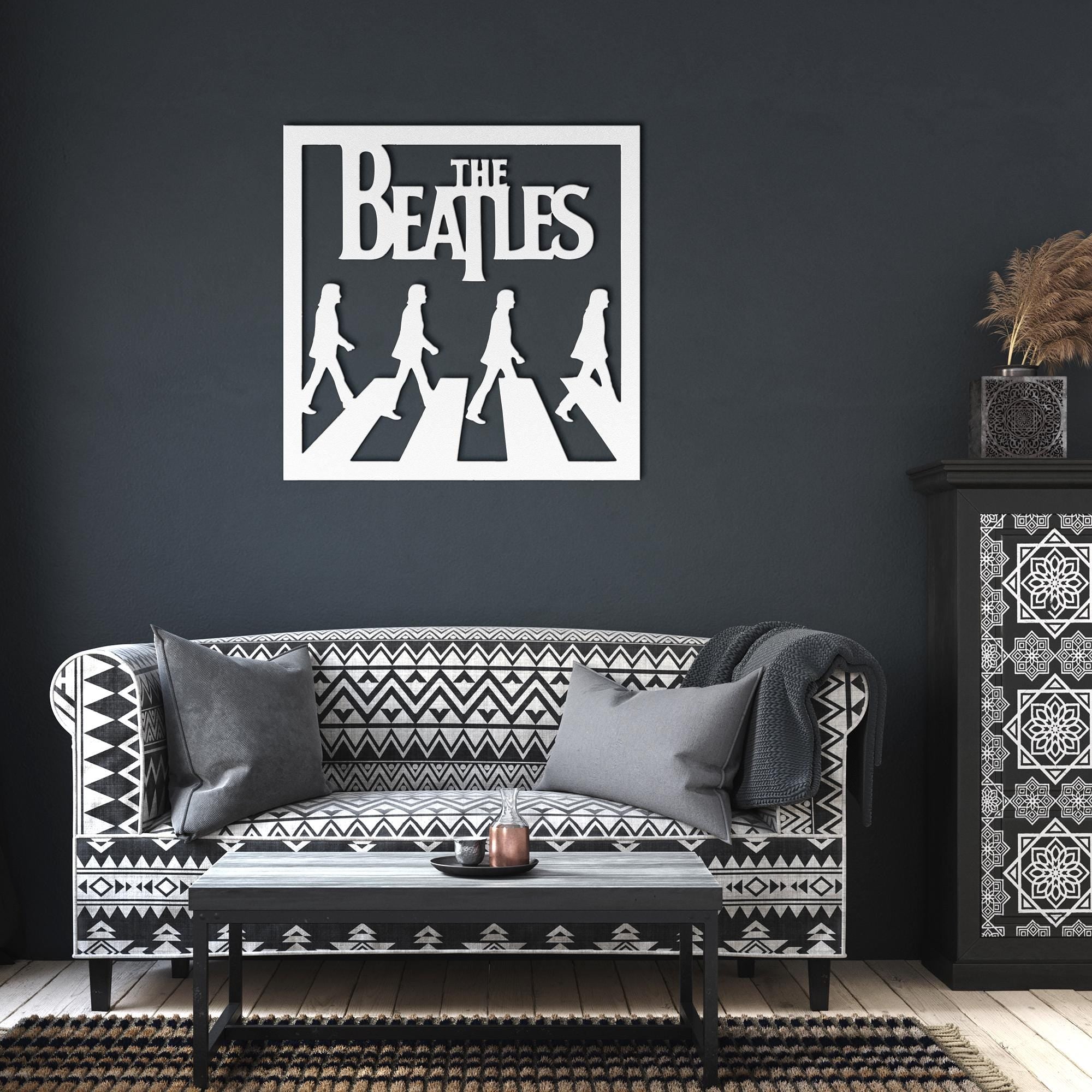 Beatles Abbey Road Art - Die Cut Silhouette Metal Wall Art for Music Room