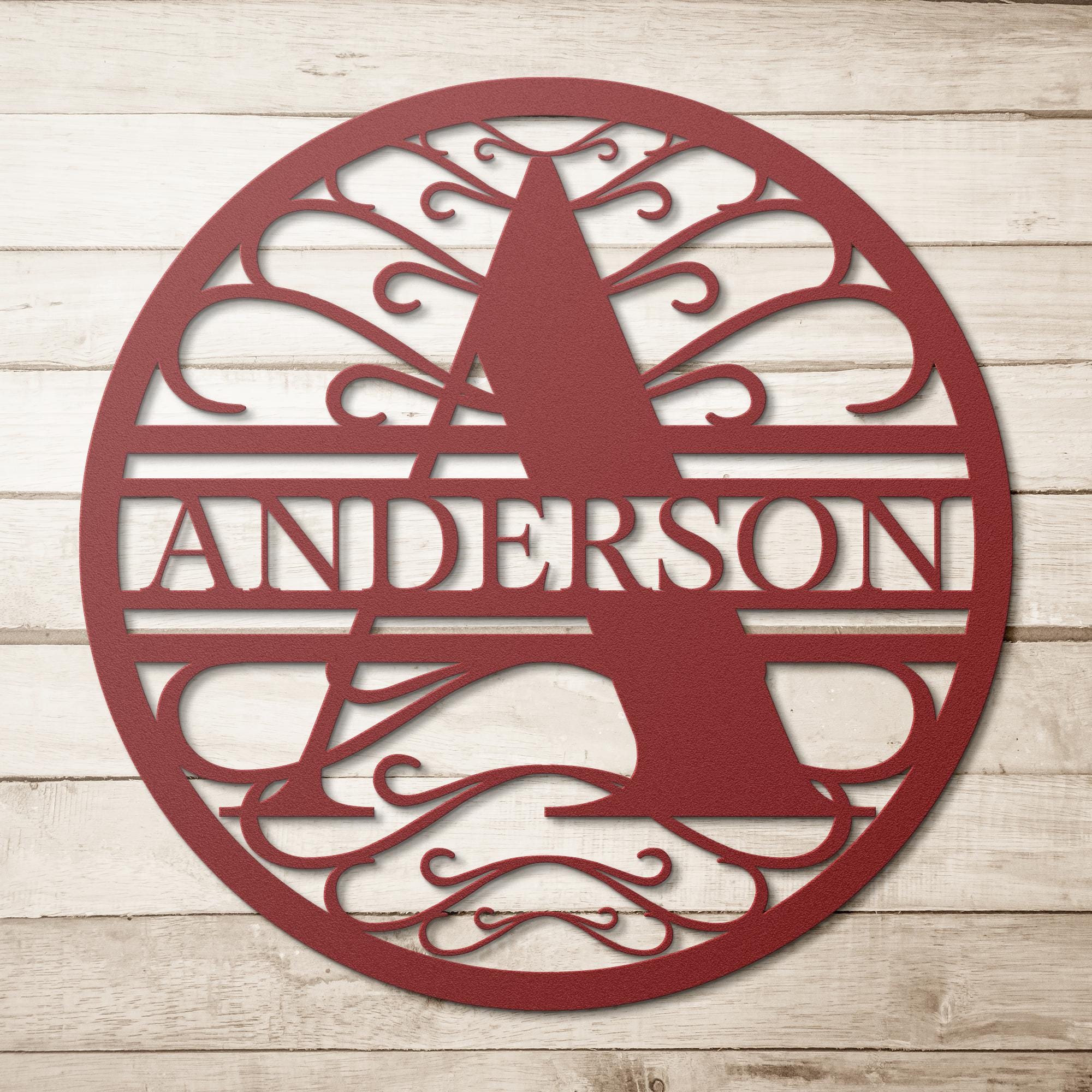 Custom Metal Family Name Sign - Personalized Wedding Monogram