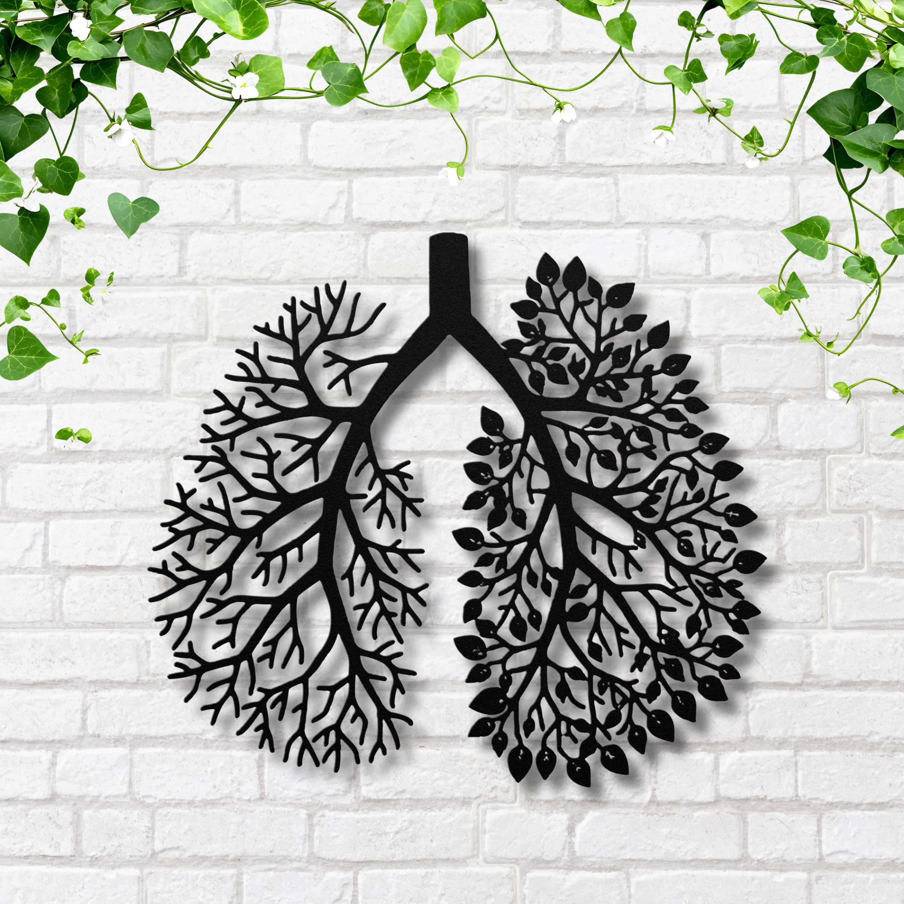 Tree Lungs Metal Art – Die Cut Botanical Wall Art | Sustainable Nature Inspired Decor