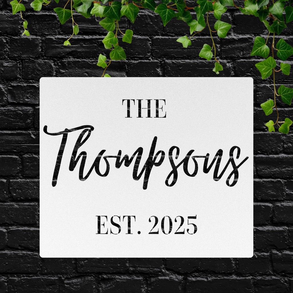 Personalized Family Name Metal Sign | Custom Last Name Die Cut, Housewarming Gift, Wedding or Anniversary Decor