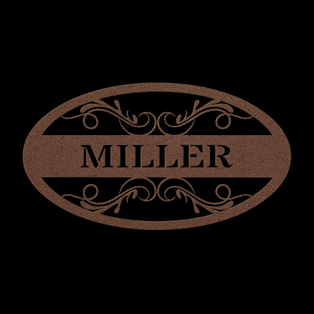 Custom Family Name Metal Sign: Oval Steel Wall Art