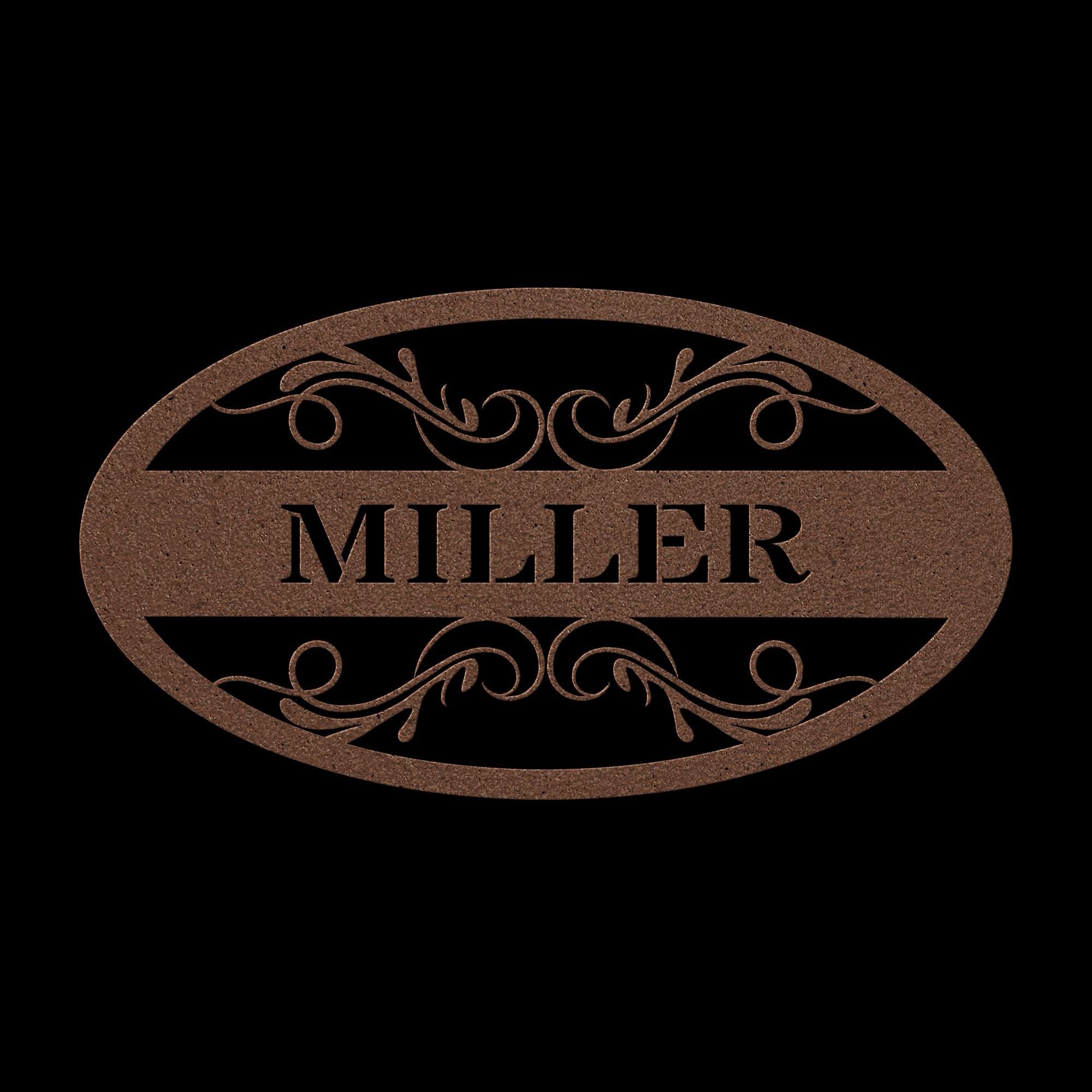 Custom Family Name Metal Sign: Oval Steel Wall Art
