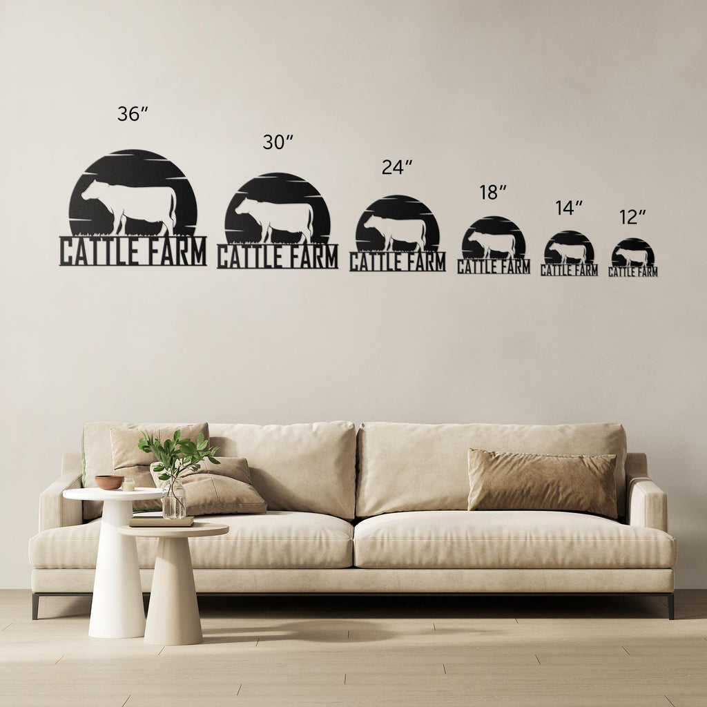 Custom Cattle Metal Farm Sign: Personalized Farmhouse Decor