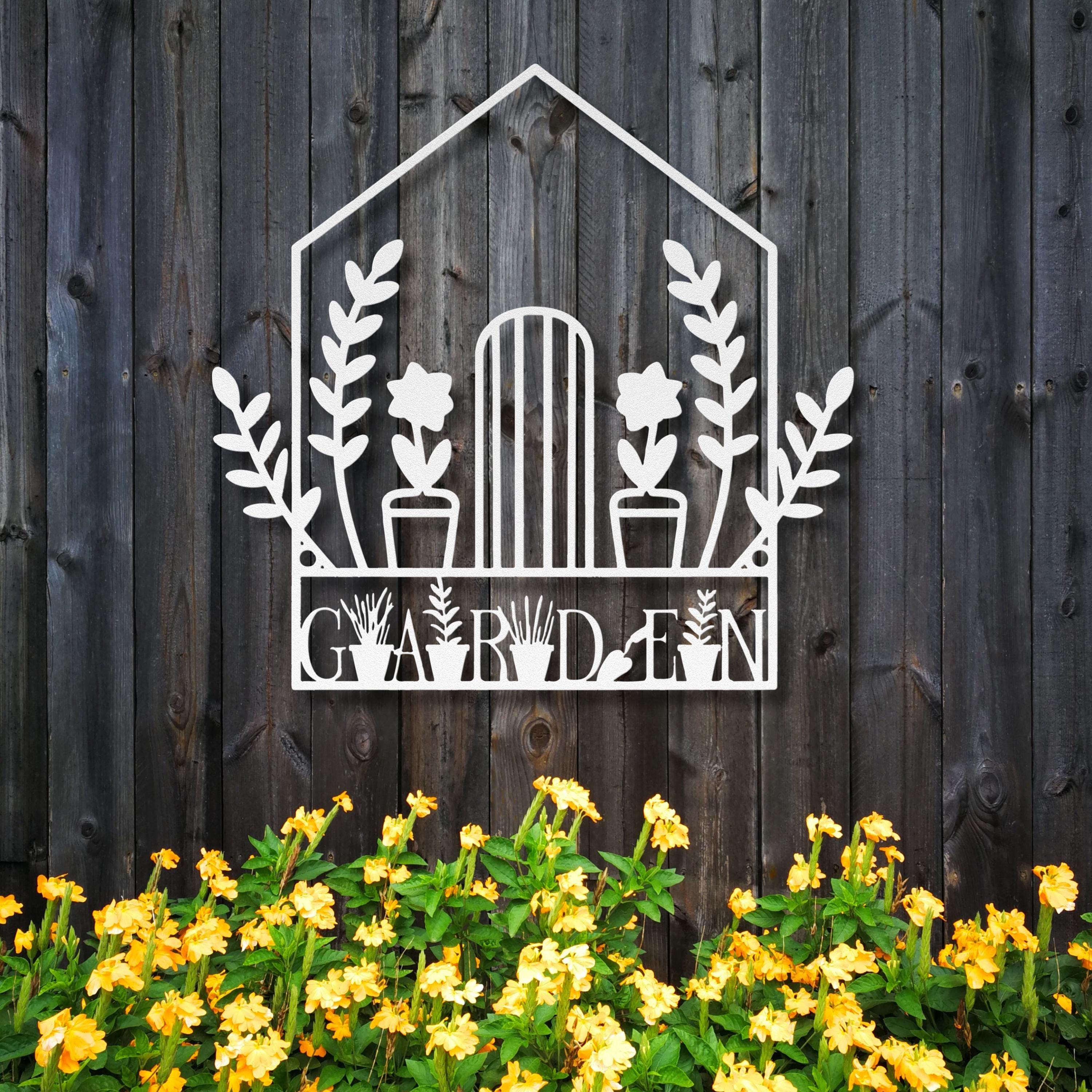 Garden Metal Sign, Greenhouse Wall Art, Botanical Decor, Plant Lover Gift, Outdoor Art, Potting Shed