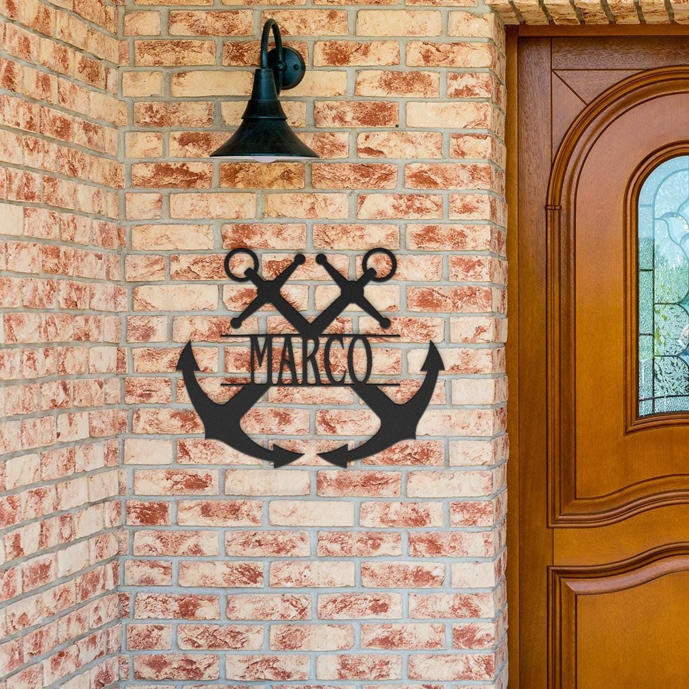 Custom Metal Anchor Sign: Coastal Nautical Decor, Sailor Gift