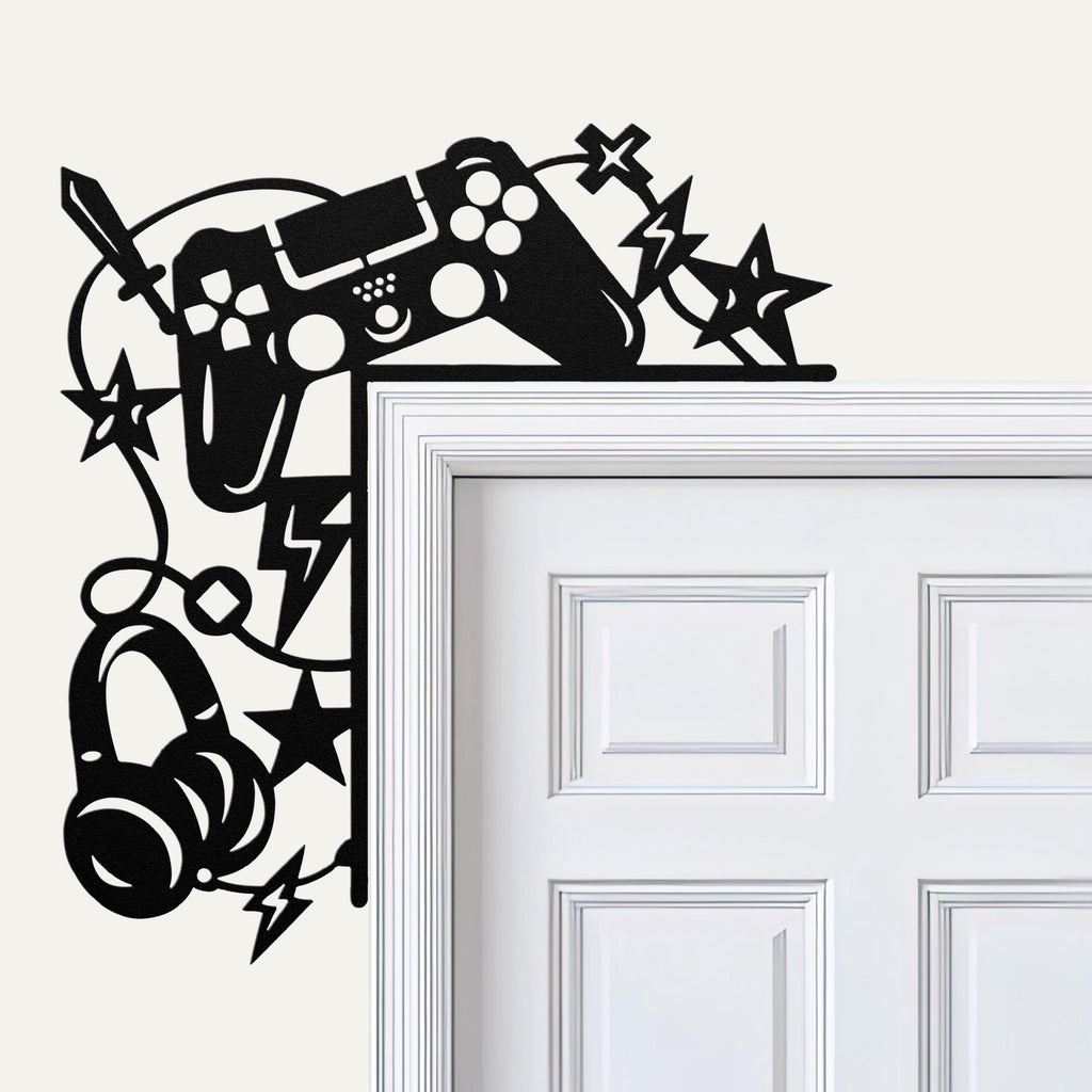 Gaming Controller Metal Door Corner Sign, Gamer Bedroom Decor, Video Game Wall Art