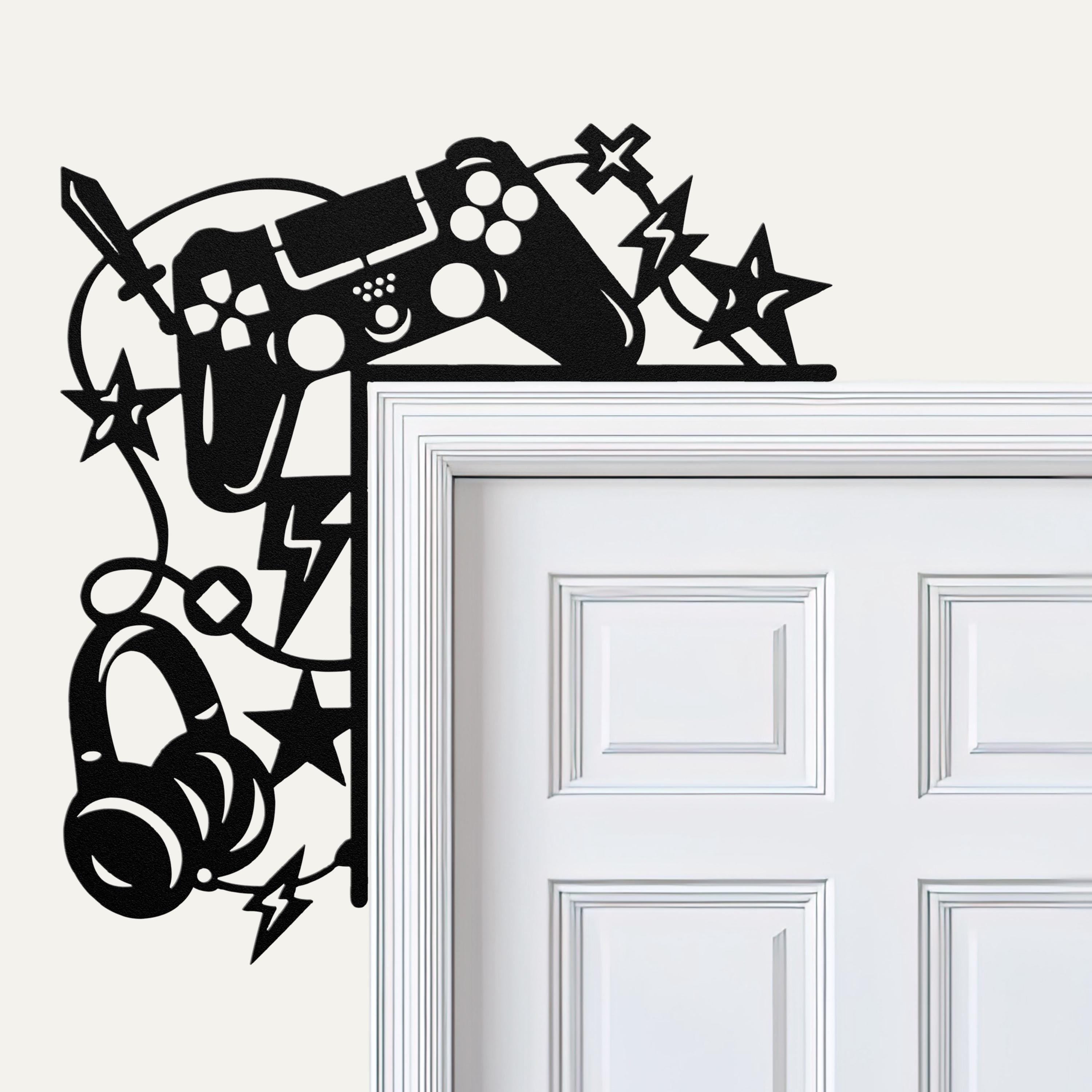 Gaming Controller Metal Door Corner Sign, Gamer Bedroom Decor, Video Game Wall Art