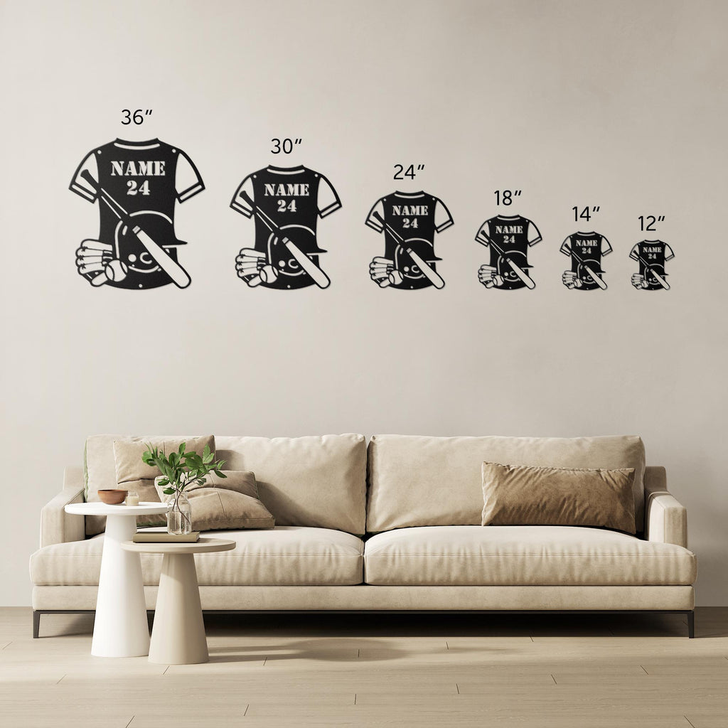 Personalized Baseball Jersey Sign - Custom Metal Wall Art | Player Name & Number
