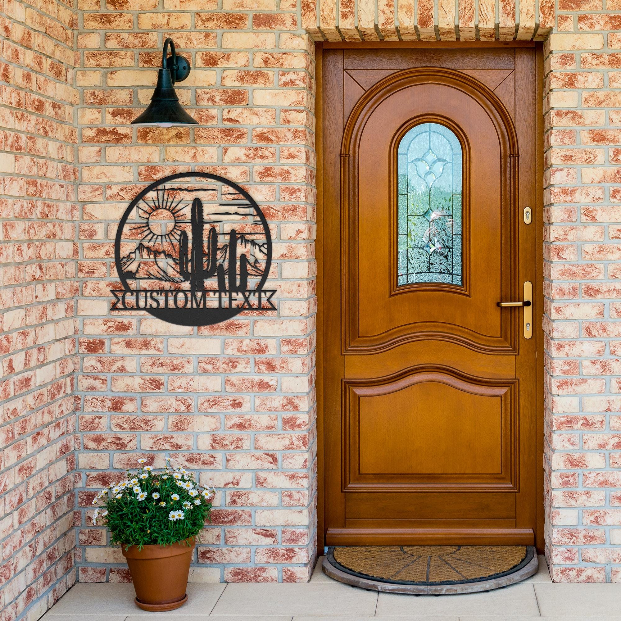 Custom Desert Metal Sign - Personalized Cactus & Saguaro Artwork for Southwest Wall Art