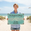 Custom Beach House Metal Sign, Coastal Decor, Ocean Housewarming Gift, Nautical Sign