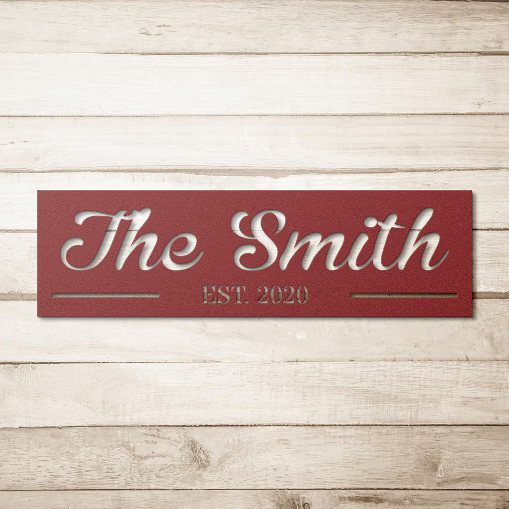 Personalized Family Name Metal Name Sign: Custom Steel Wall Art