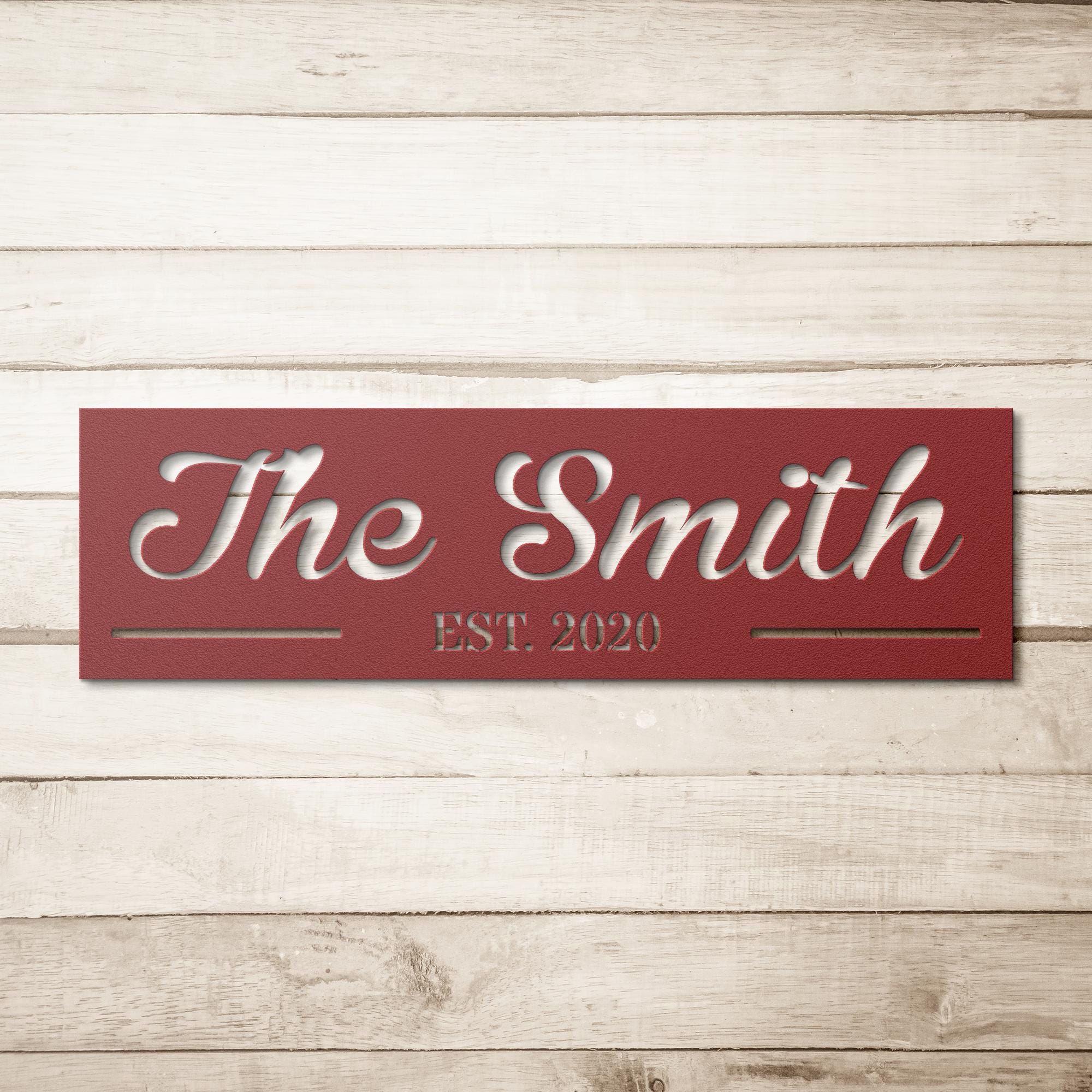 Personalized Family Name Metal Name Sign: Custom Steel Wall Art