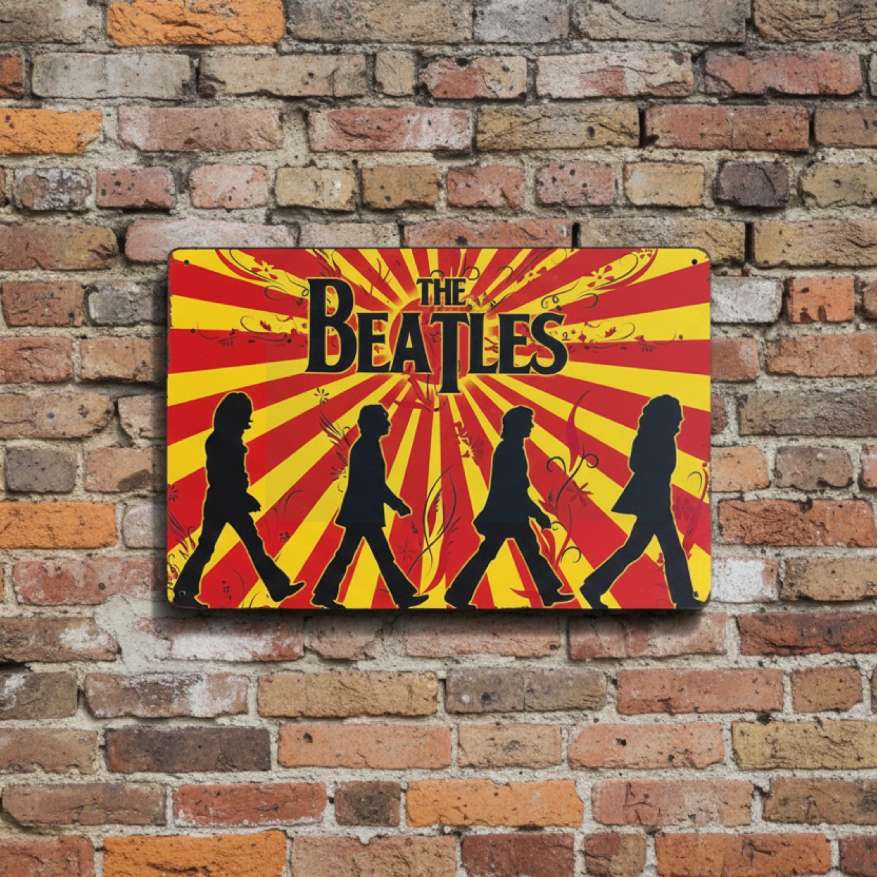 The Beatles Metal Sign, Retro Abbey Road Wall Art, Music Room Decor, Band Gift