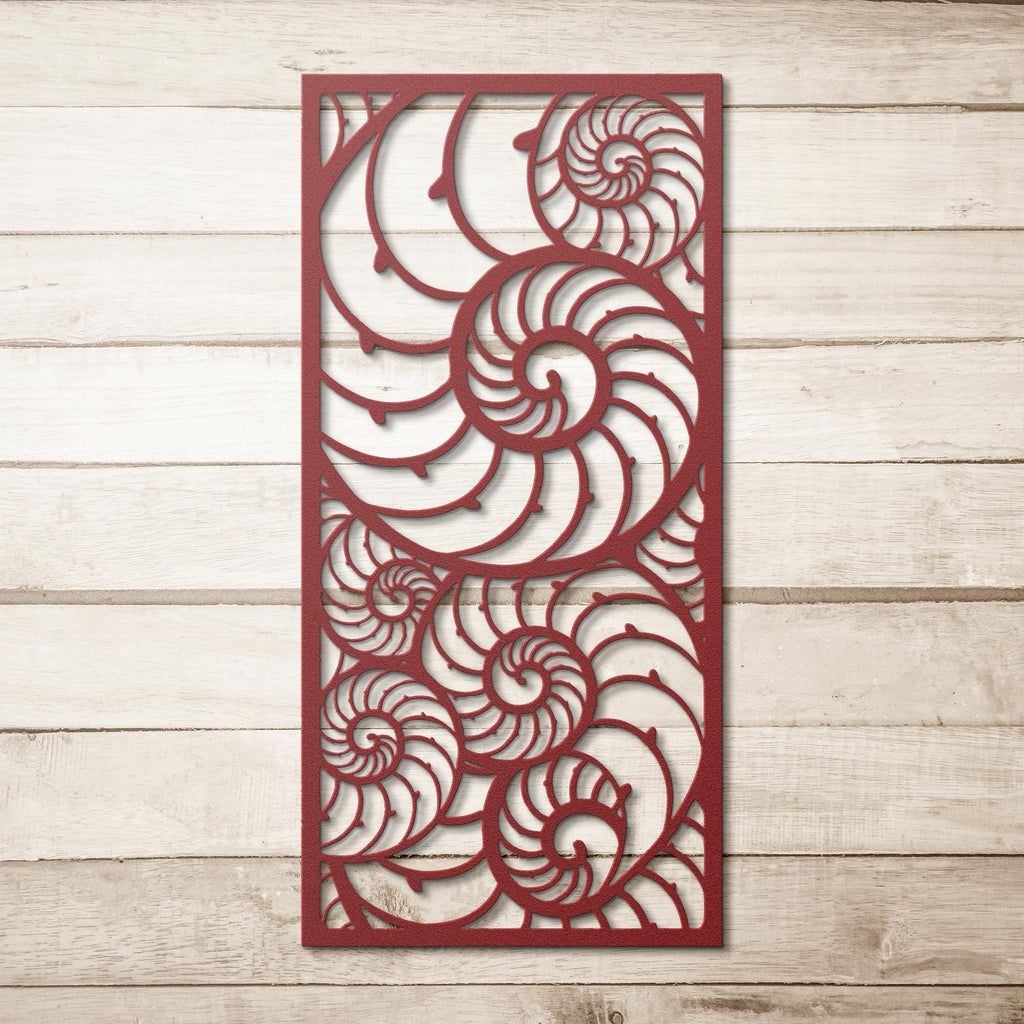 Nautilus Metal Wall Art, Abstract Spiral Shell Decor, Ocean Nature Sign, Coastal Decor