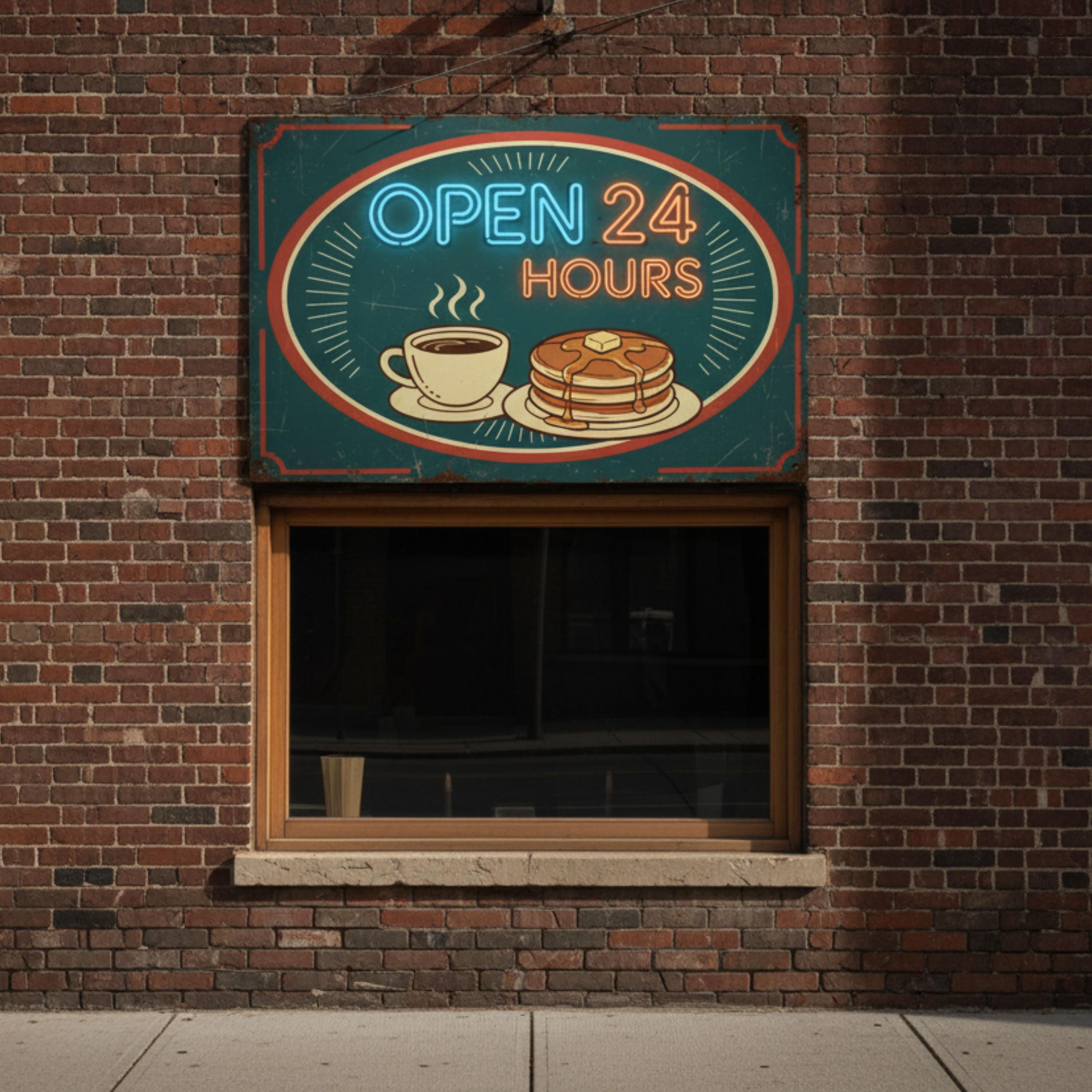 Retro Diner Sign - Vintage Cafe Decor | Rustic Kitchen Art Metal Wall Plaque