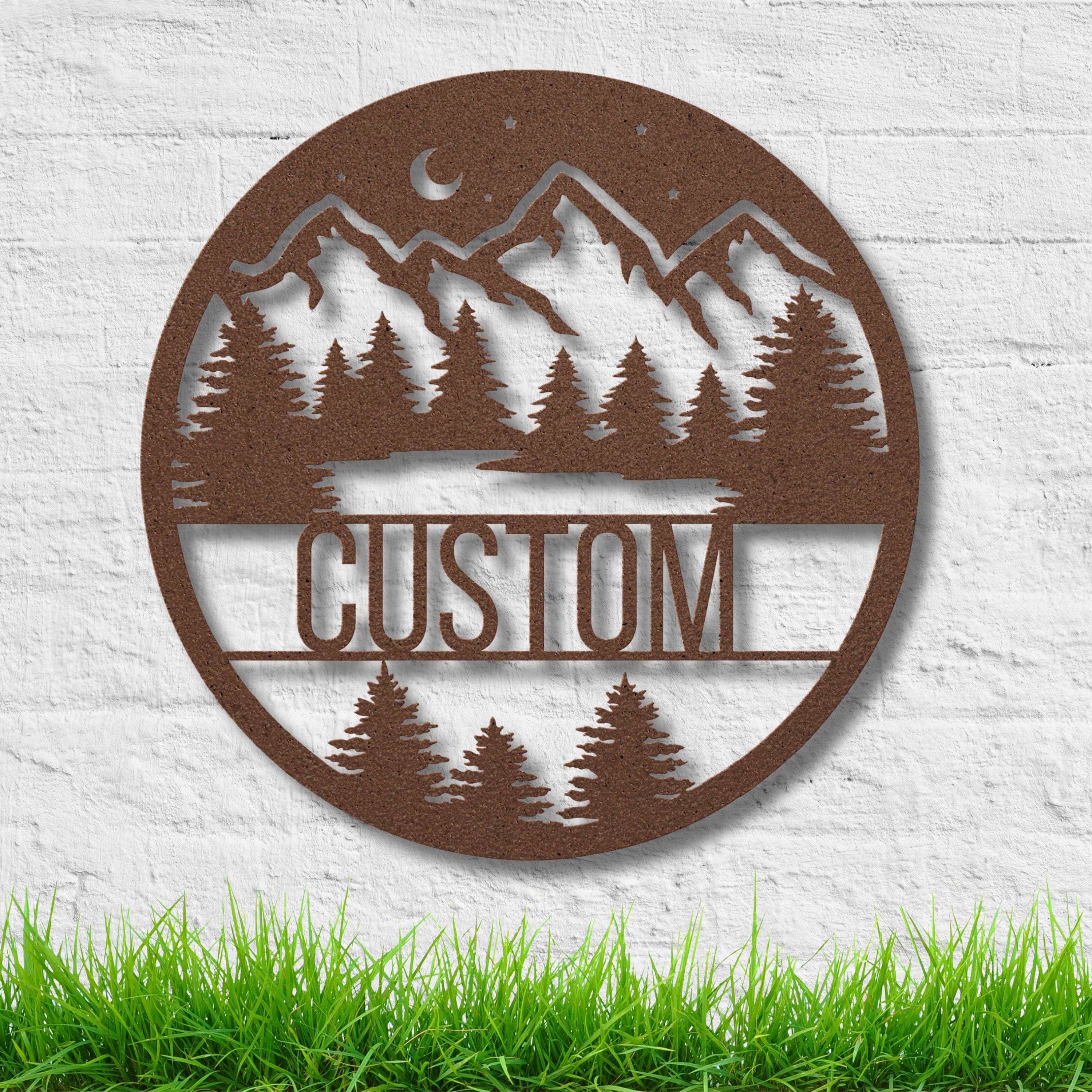 Personalized Mountain Sign - Custom Metal Sign | Rustic Lodge Decor & Outdoor Wall Art