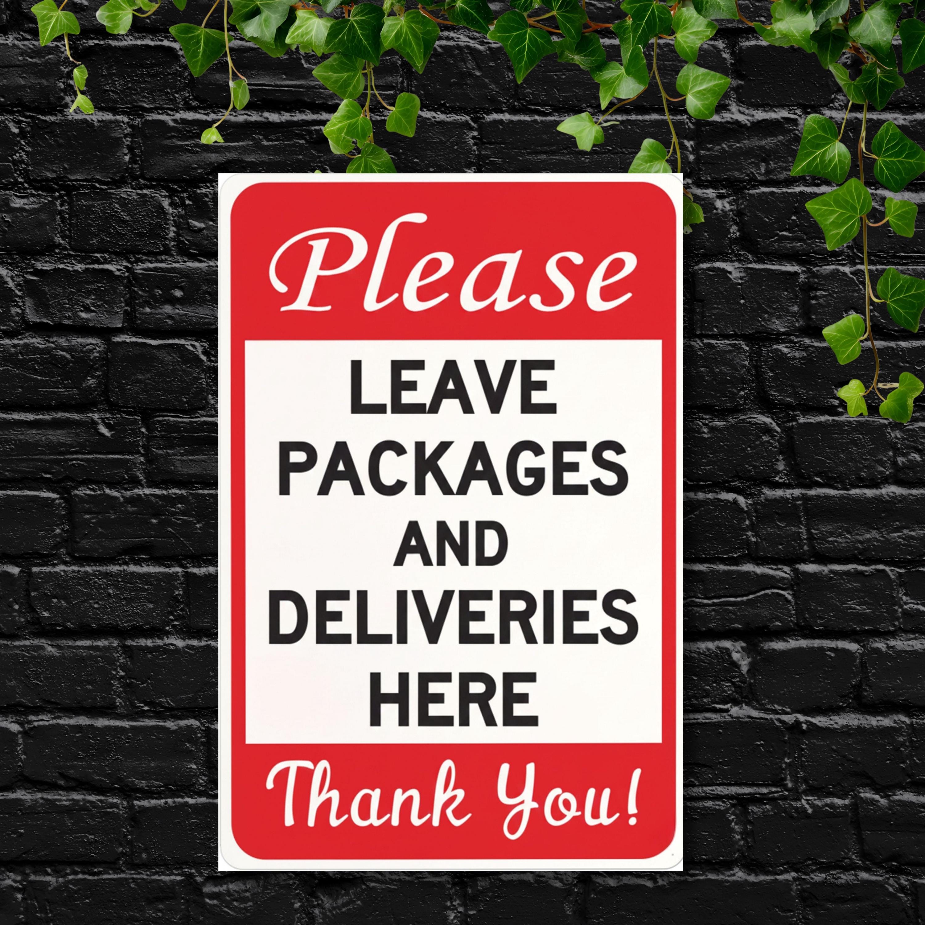 Please Leave Packages Here Sign, Delivery Instruction Plaque, Front Porch Decor