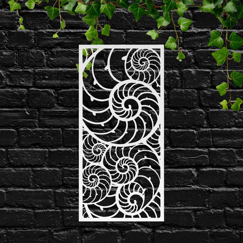 Nautilus Metal Wall Art, Abstract Spiral Shell Decor, Ocean Nature Sign, Coastal Decor