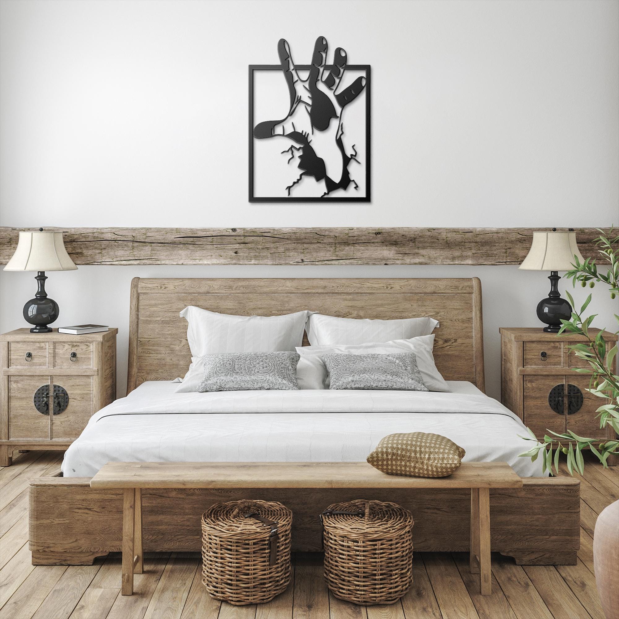 Abstract Hand Metal Wall Art, 3D Emerging Hand Sculpture