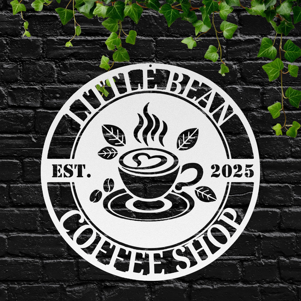 Personalized Coffee Shop Sign – Custom Cafe Decor | Durable Steel Metal Plaque