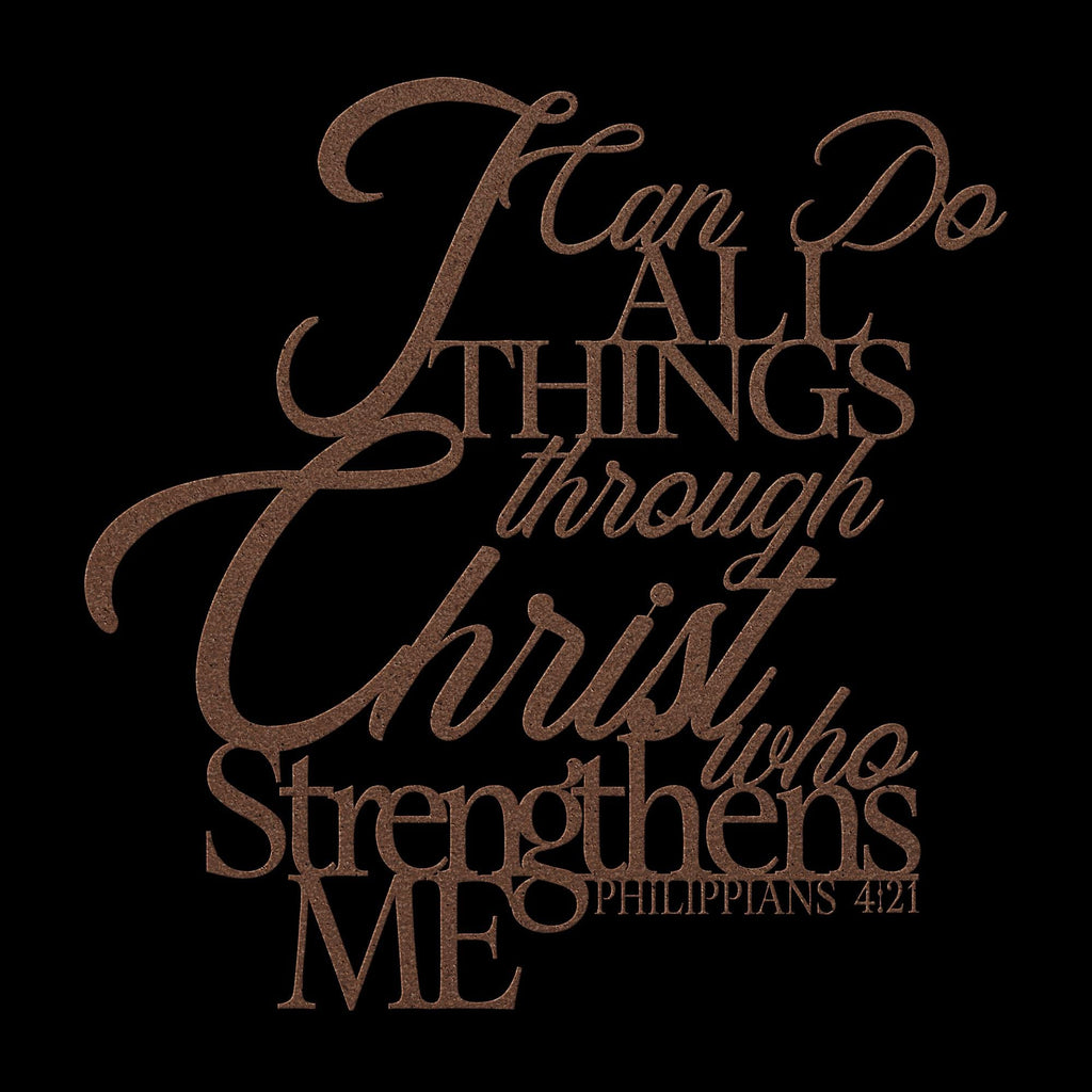 Philippians 4:13 Metal Sign, Christian Scripture Wall Art