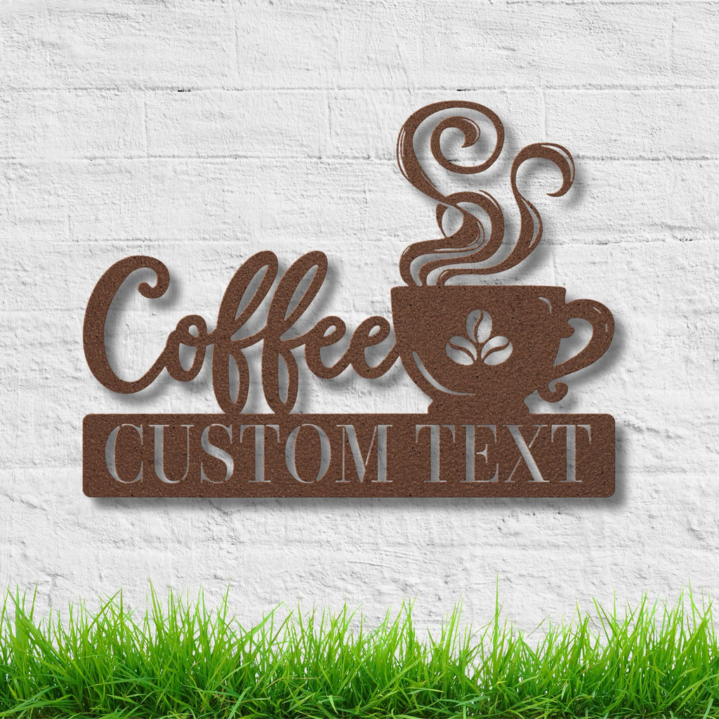 Personalized Coffee Sign, Kitchen Decor, Custom Coffee Lover Gift, Coffee Bar Decor, Die Cut Metal