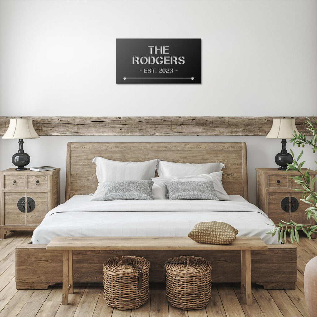 Personalized Family Metal Name Sign: Custom Steel Wall Art
