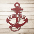 Personalized Anchor Metal Sign: Custom Nautical Wall Art