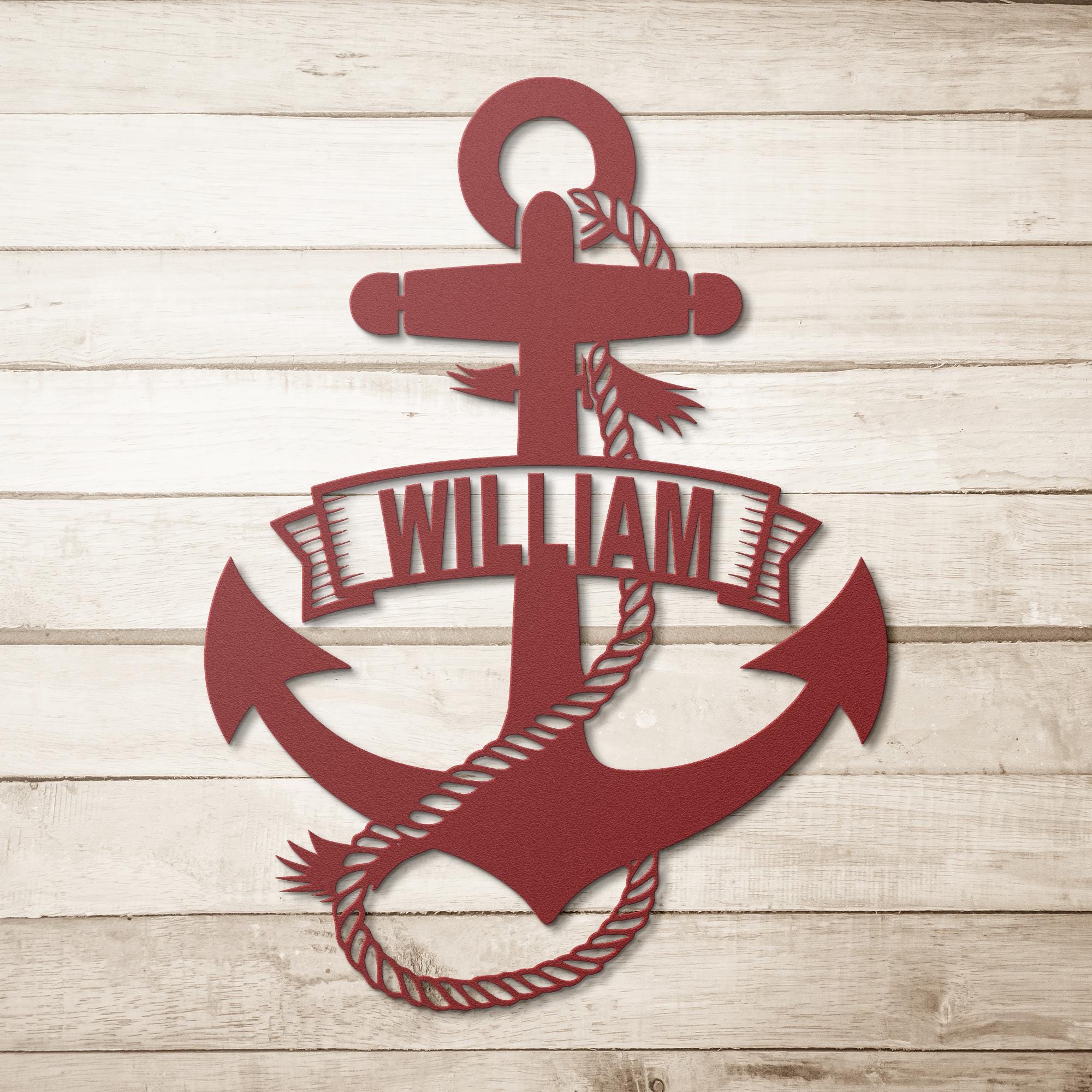 Personalized Anchor Metal Sign: Custom Nautical Wall Art