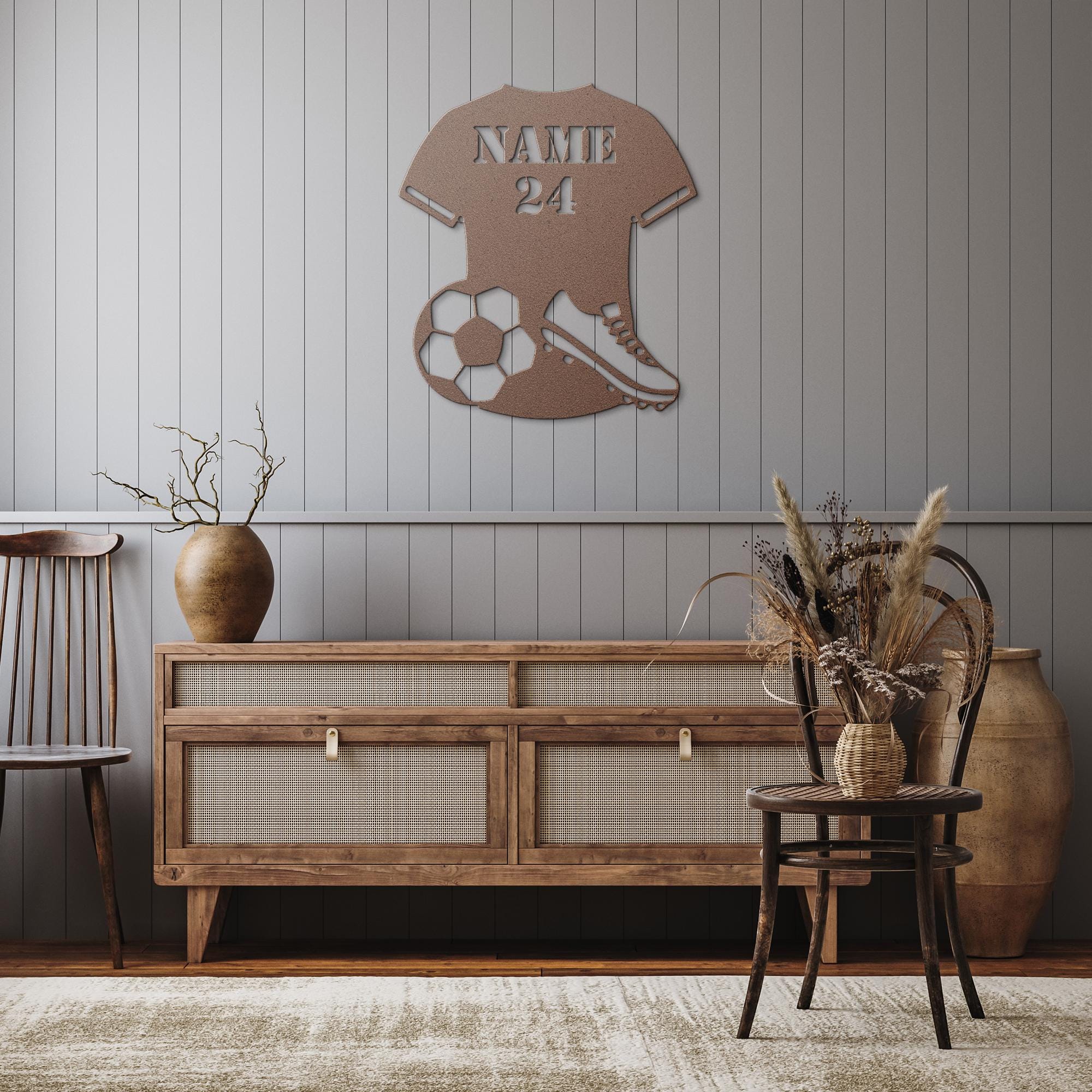 Personalized Soccer Jersey Metal Sign, Custom Name Number Art