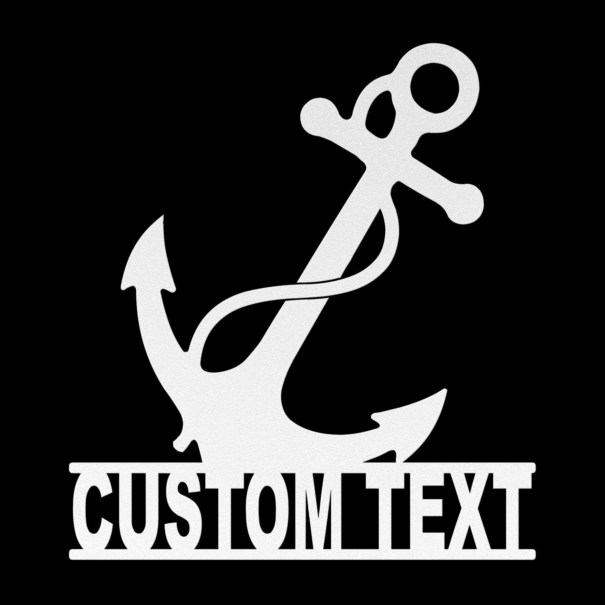 Custom Metal Anchor Sign, Nautical Coastal Decor