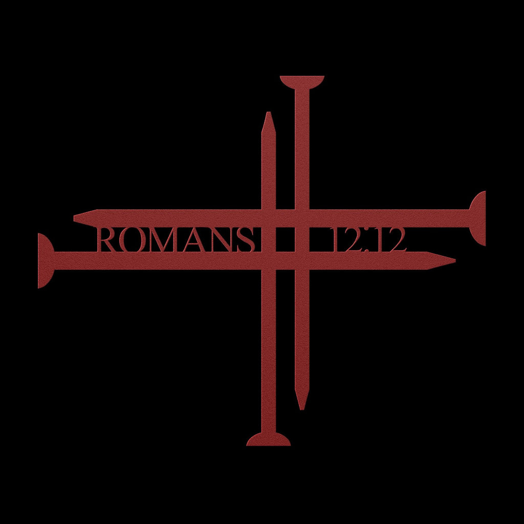 Christian Metal Wall Art – Romans 12:12 Bible Verse Sign