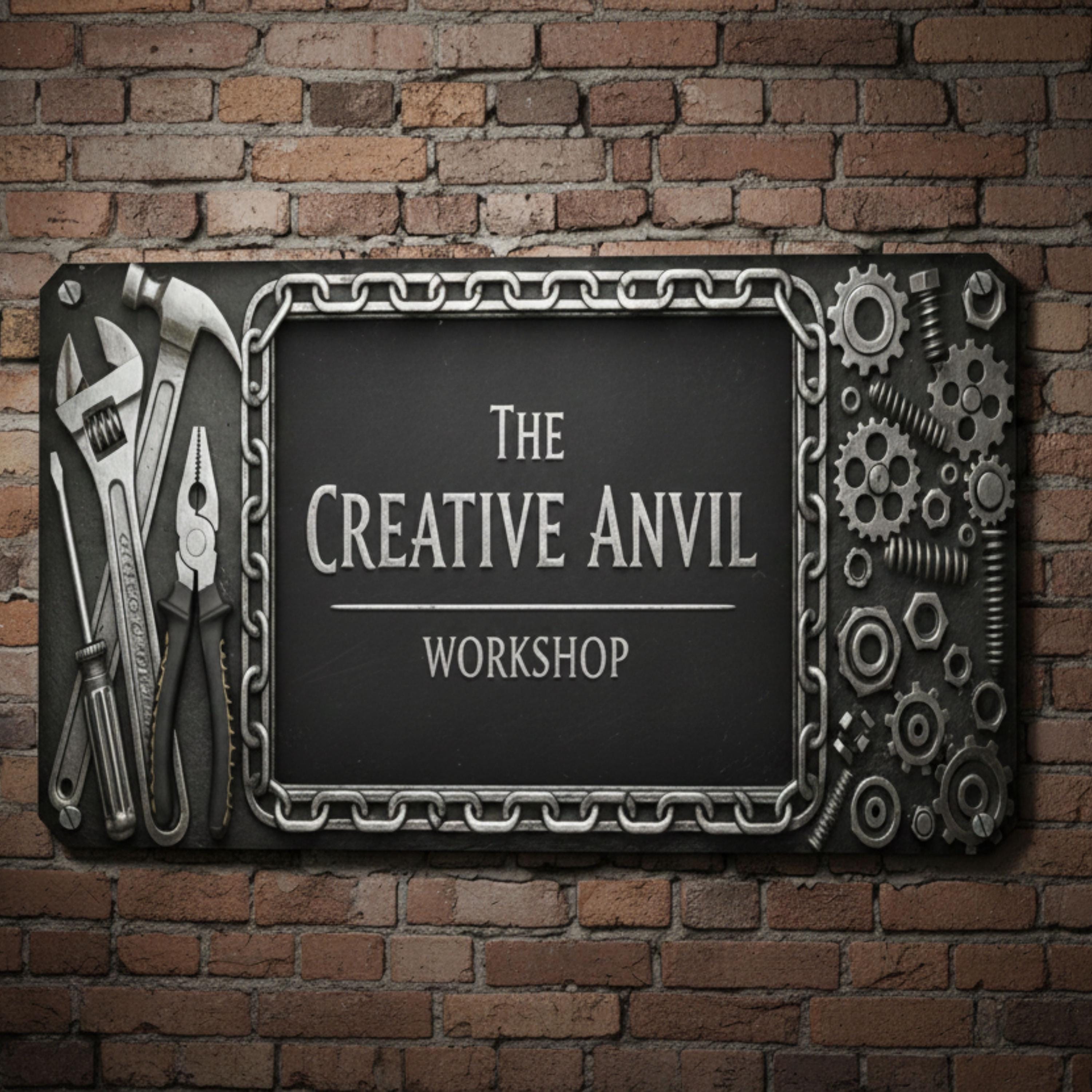 Custom Creative Anvil Workshop Metal Sign | Personalized Man Cave Garage Decor | Industrial Tools Gear Mechanic Gift