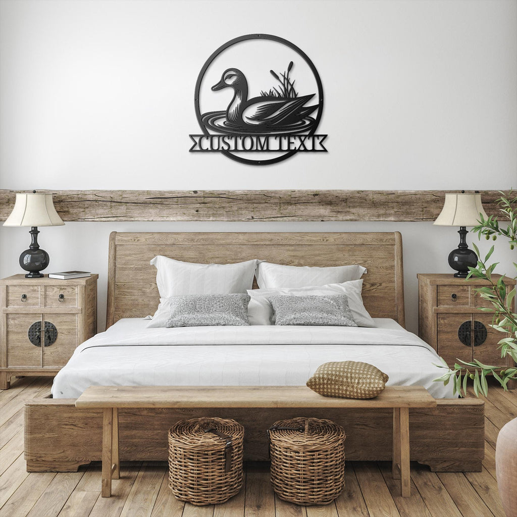 Personalized Duck Sign | Custom Metal Sign for Hunting Lodge & Rustic Lake House Gift