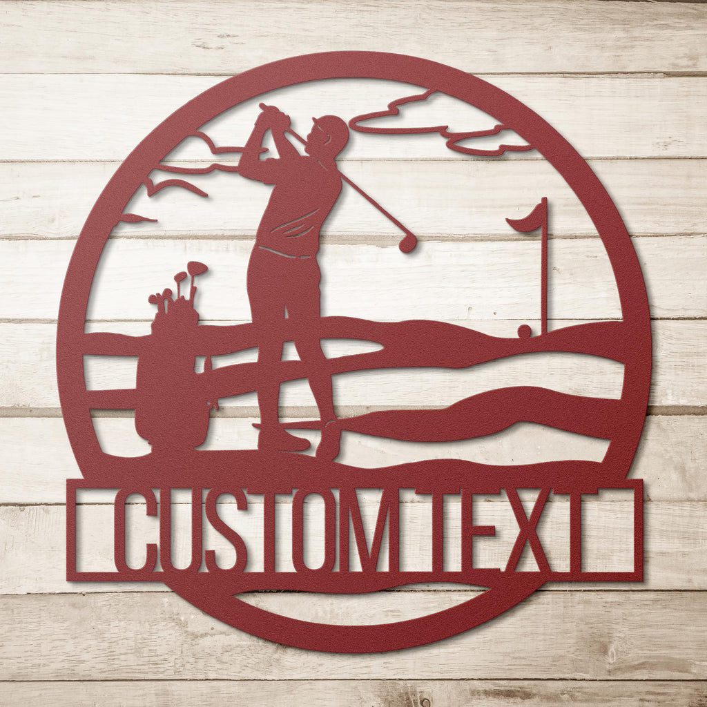 Custom Golfer Metal Sign, Golf Course Wall Decor, Personalized Gift