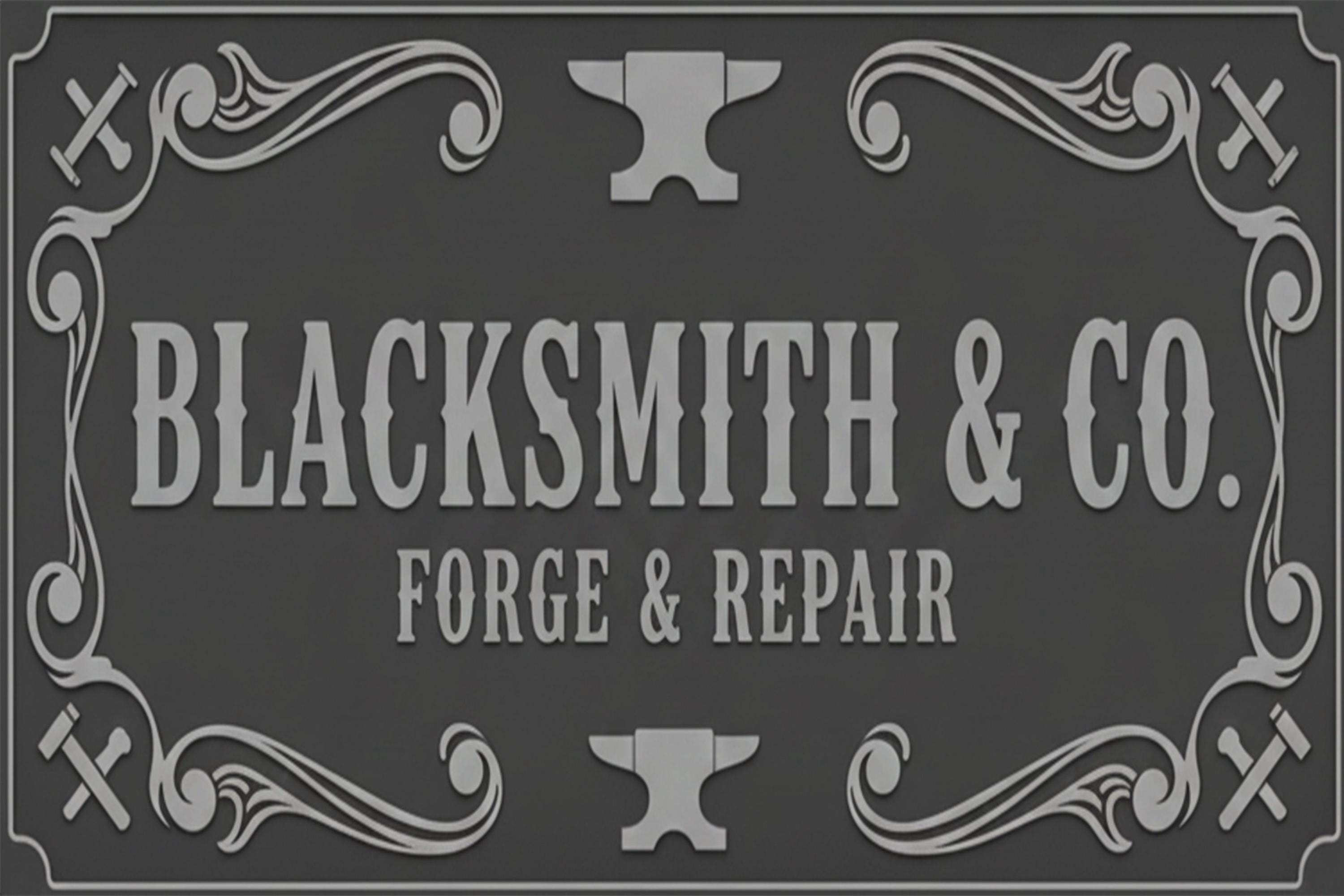 Blacksmith & Co. Metal Sign, Vintage Forge And Repair Art, Distressed Workshop Decor Gift